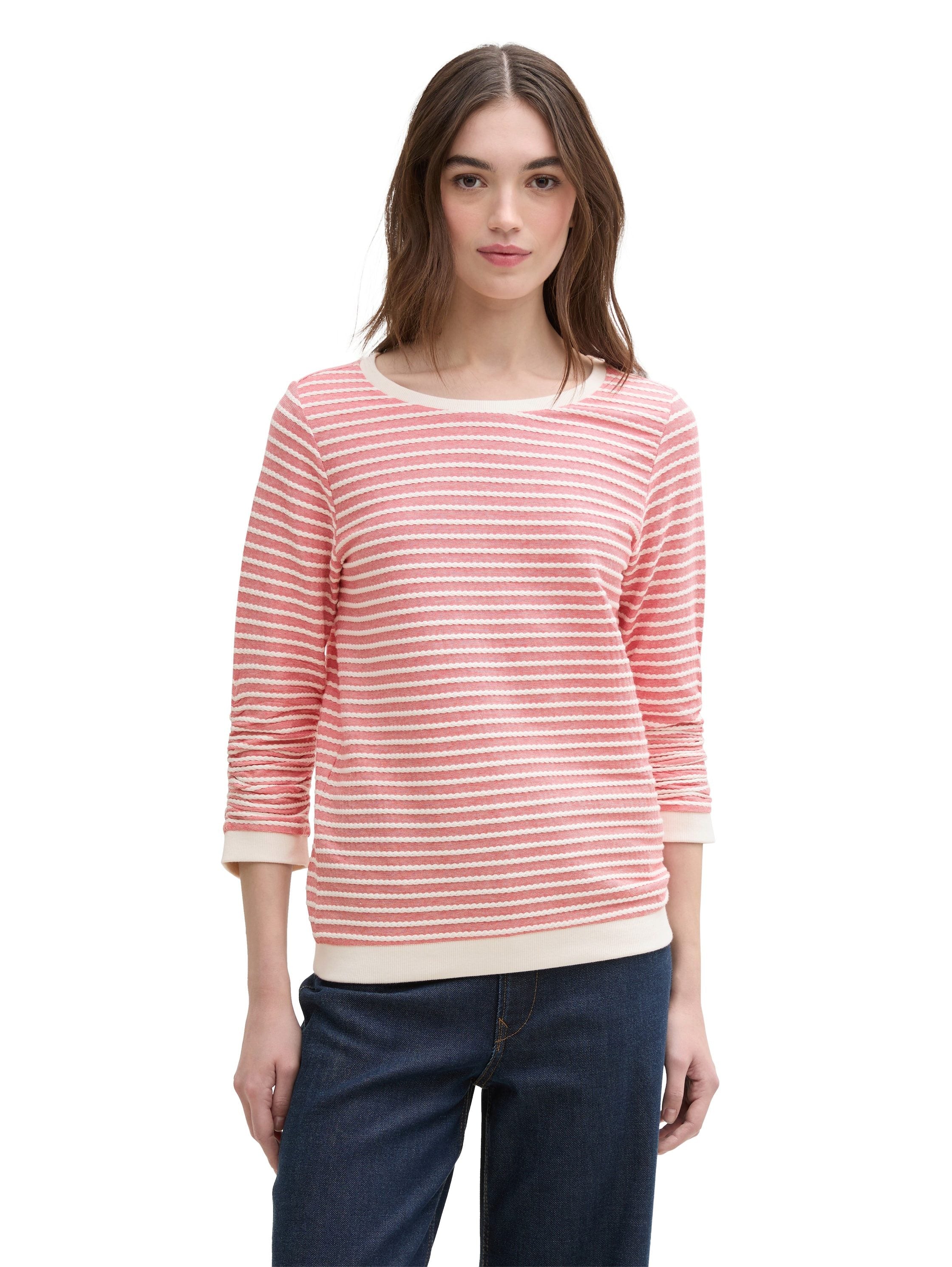 Tom Tailor denim Damen Sweatshirts Red White Struc