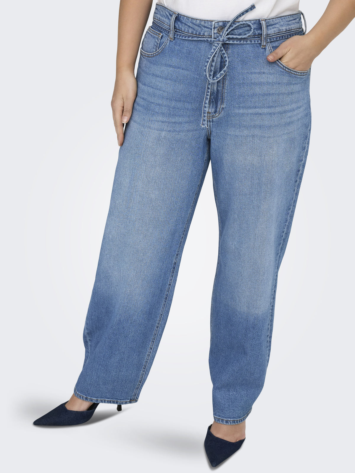 Only Carmakoma Damen Jeans Medium Blue Den