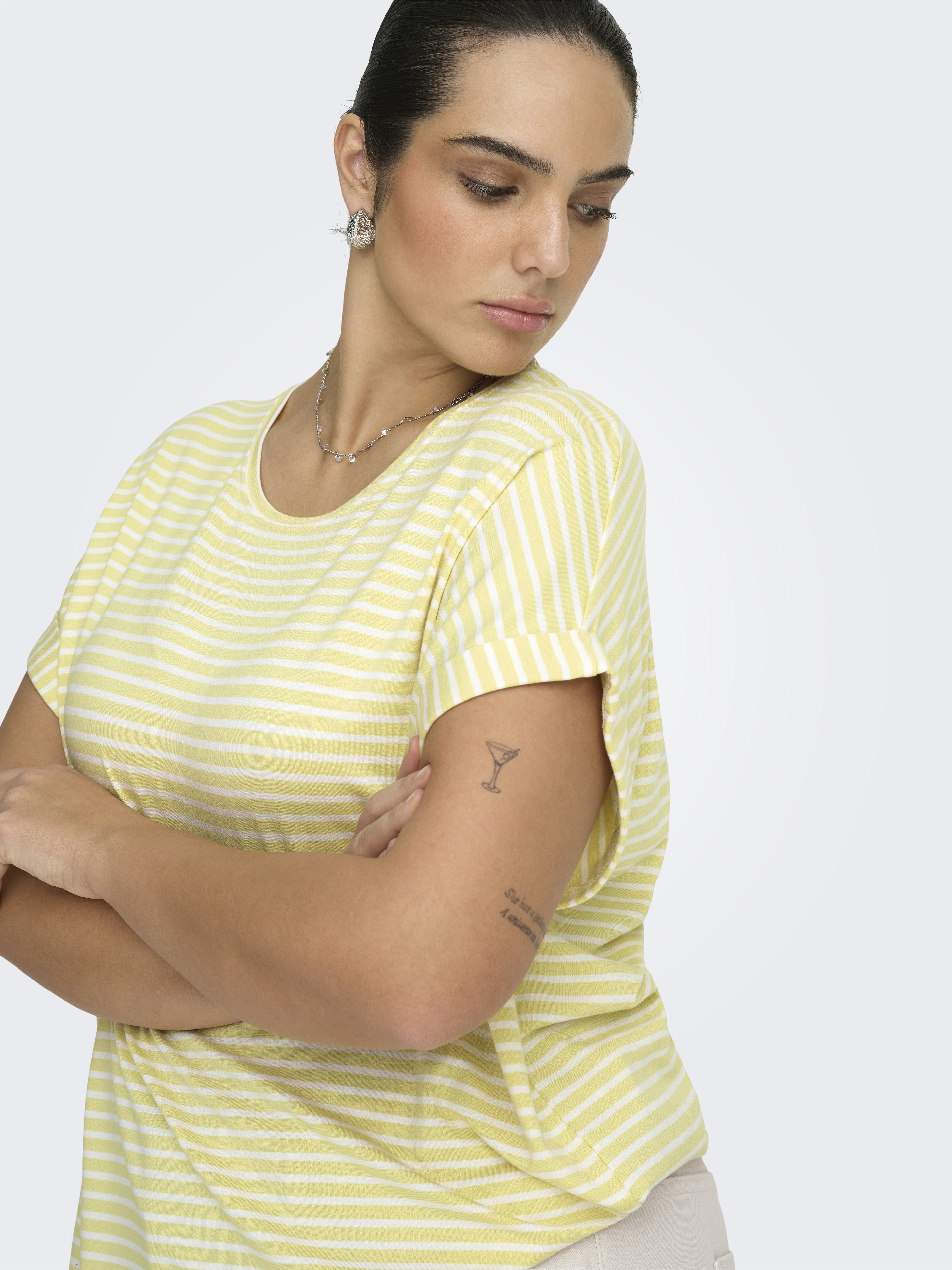 Only Carmakoma Damen T-Shirts Pineapple Slice