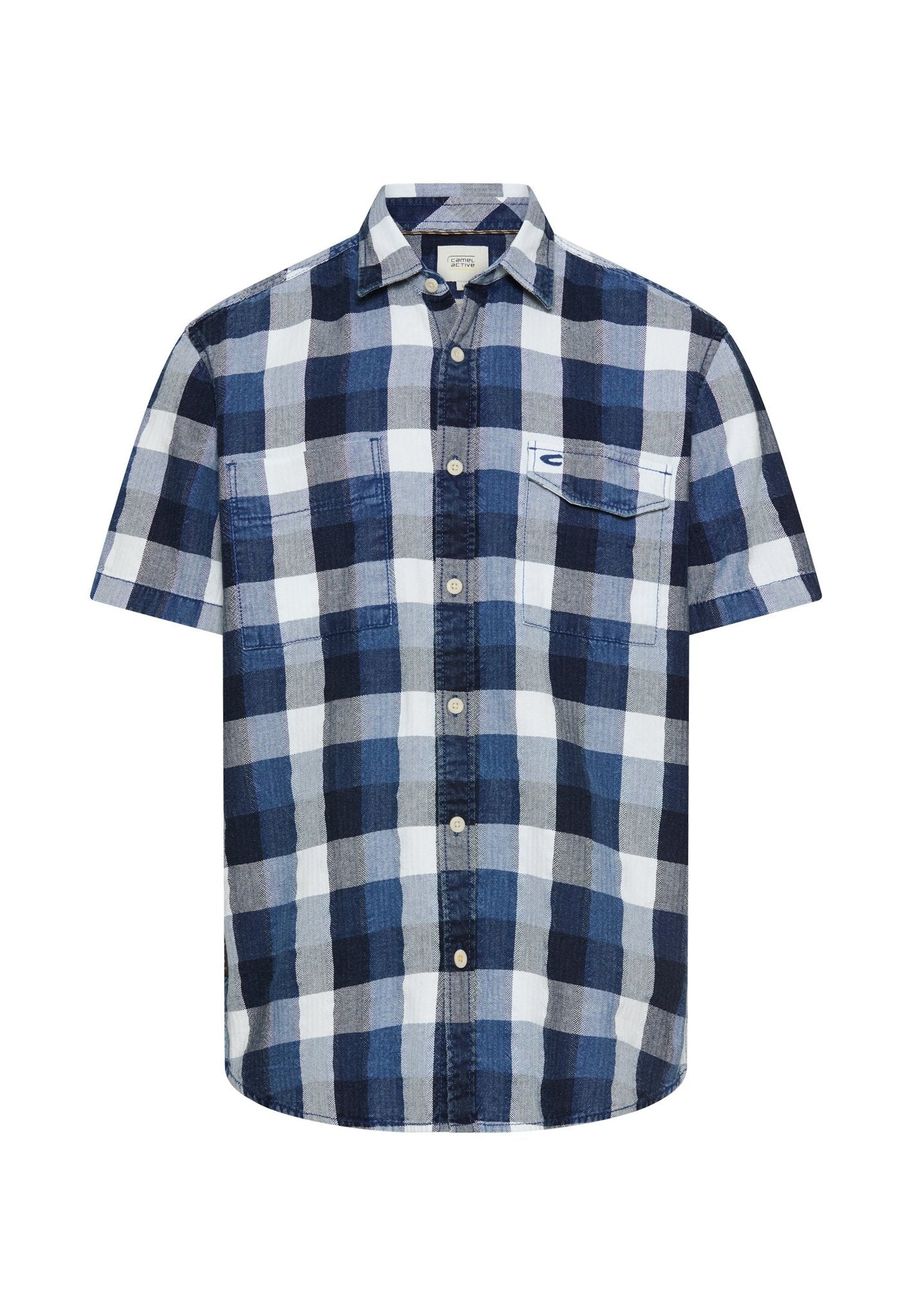 Camel active Herren Hemden kurz Indigo Blue