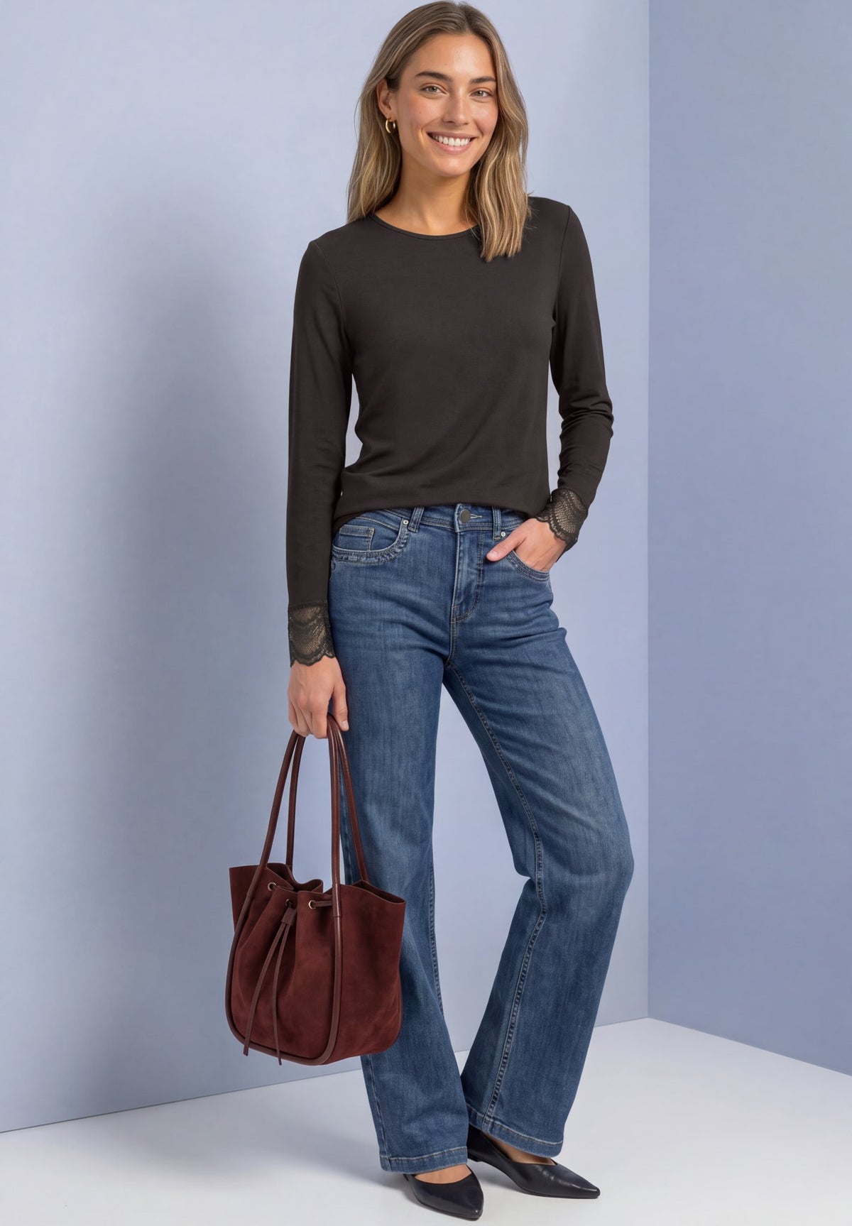 Street One Damen T-Shirts Black Cof