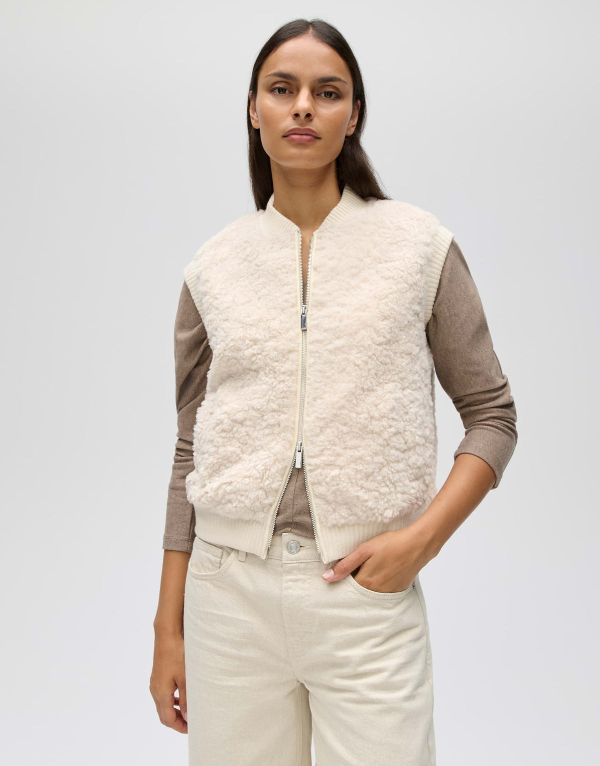 Opus Damen Sweatshirts Soft Cream
