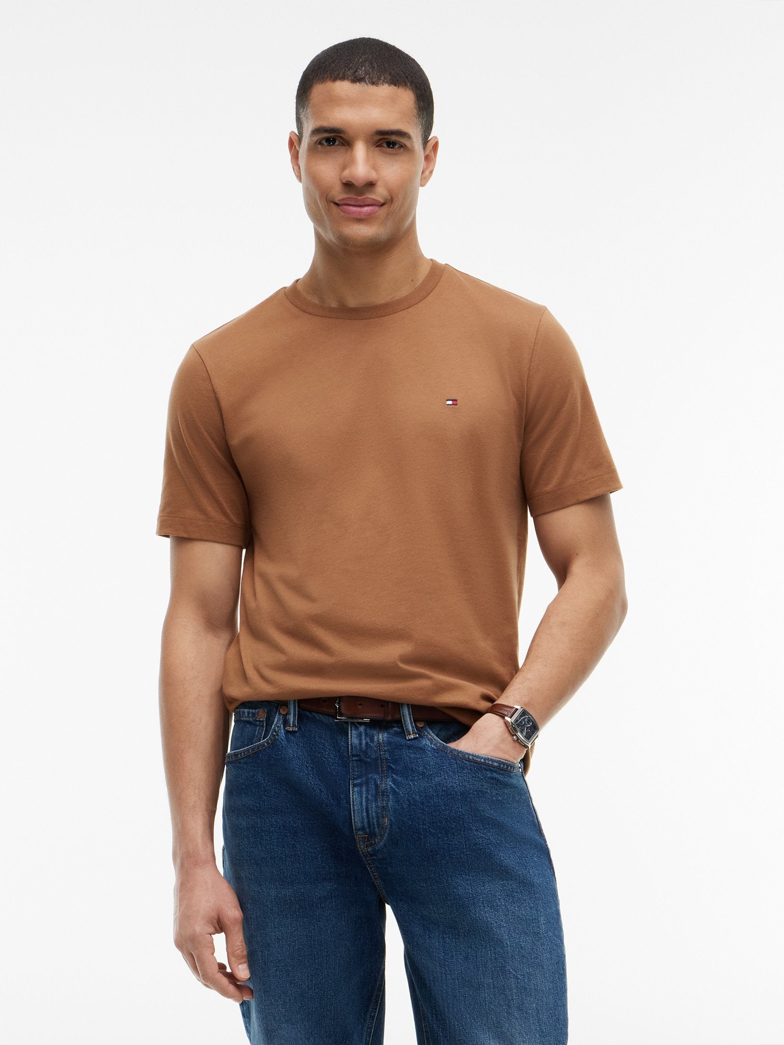 Tommy Hilfiger Herren T-Shirts kurz Gvh Brown