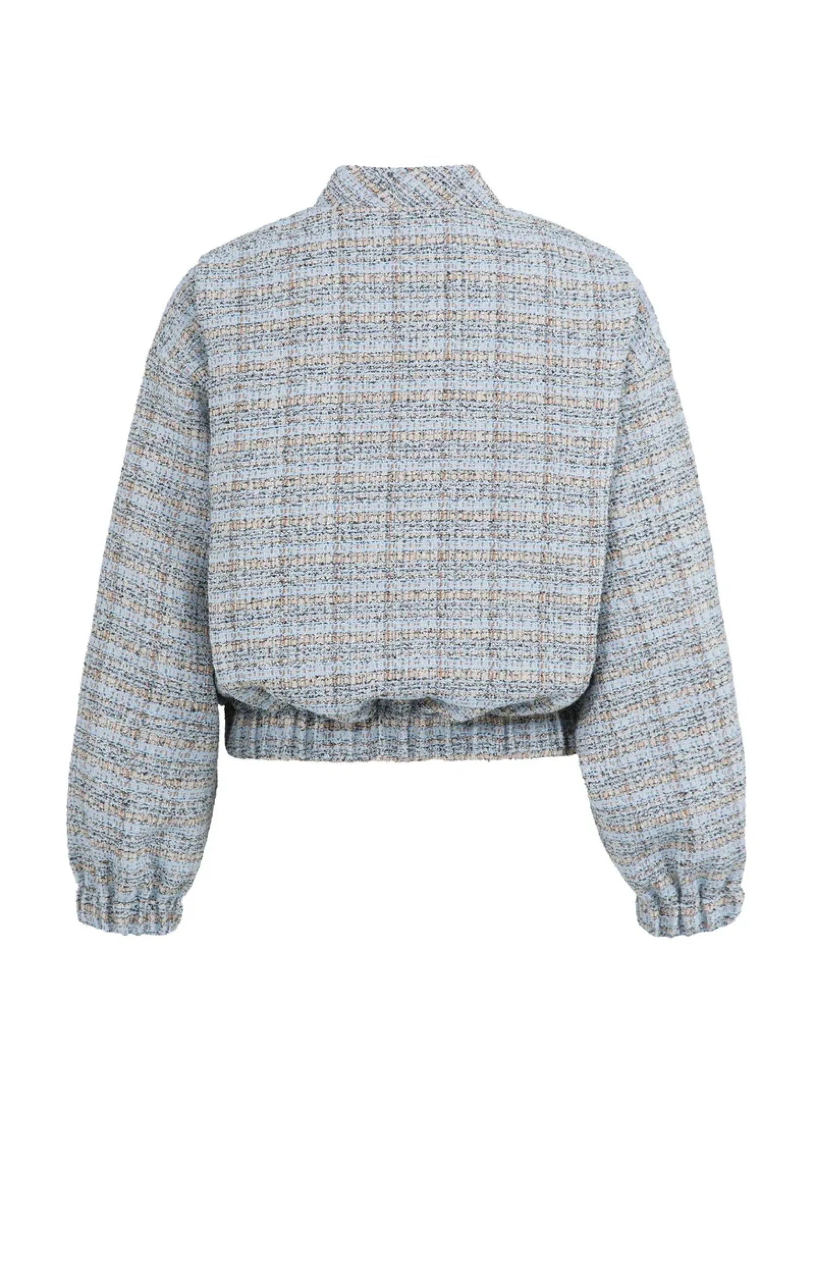 Boucléjacke mit elastischen Bündchen und elastischem Saum
