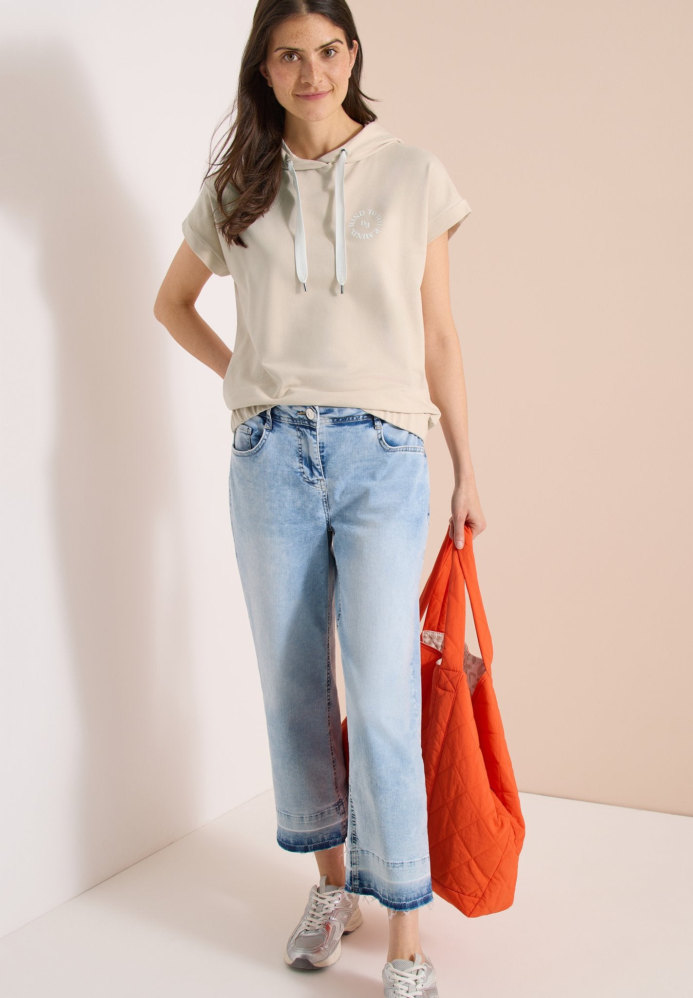 Cecil Damen T-Shirts Pearl Bei
