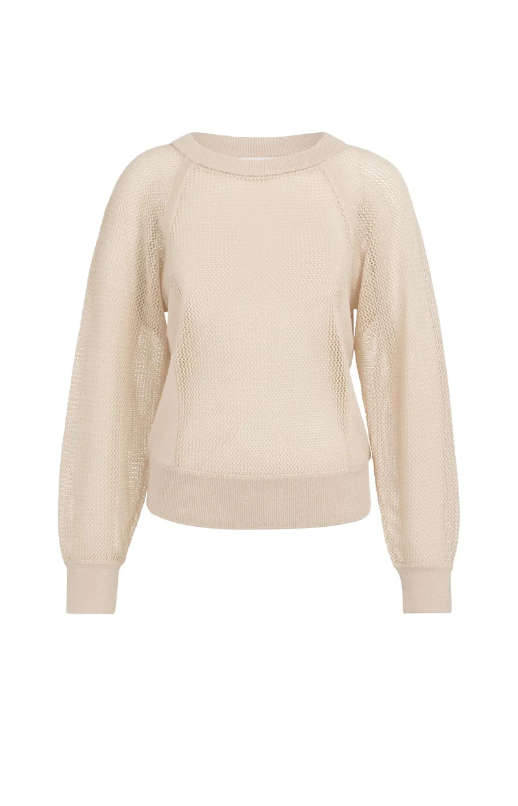Netzstrickpullover mit Raglanärmeln
