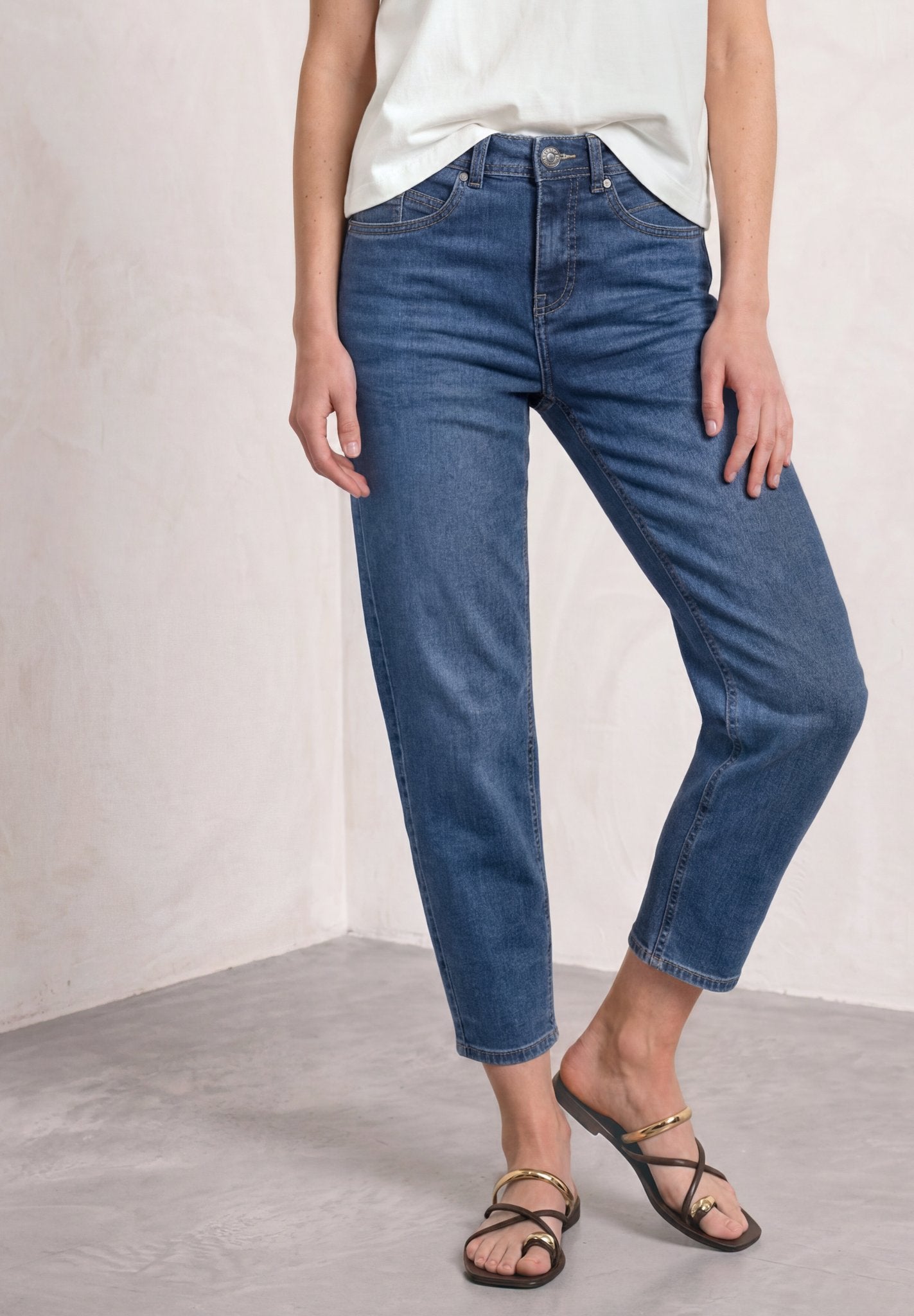 Street One Damen Hosen Medium Bl