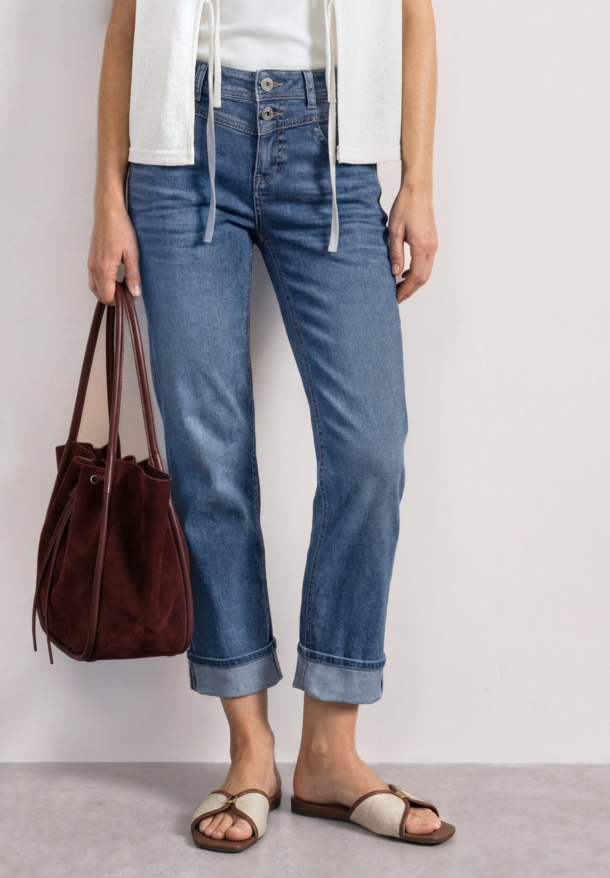 Street One Damen Hosen Mid Blue