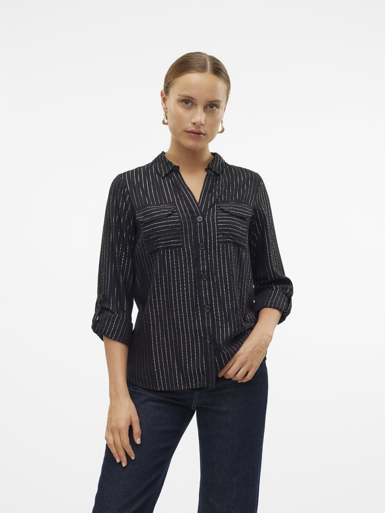 Vero Moda Damen Blusen Black/Silver Lu