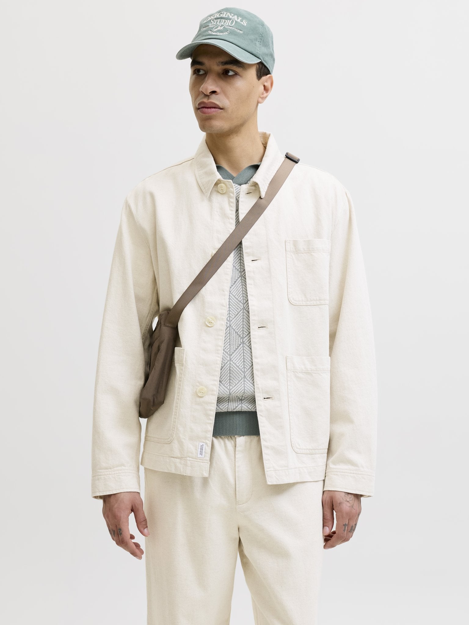 Jack & Jones Herren Hemden lang Ecru