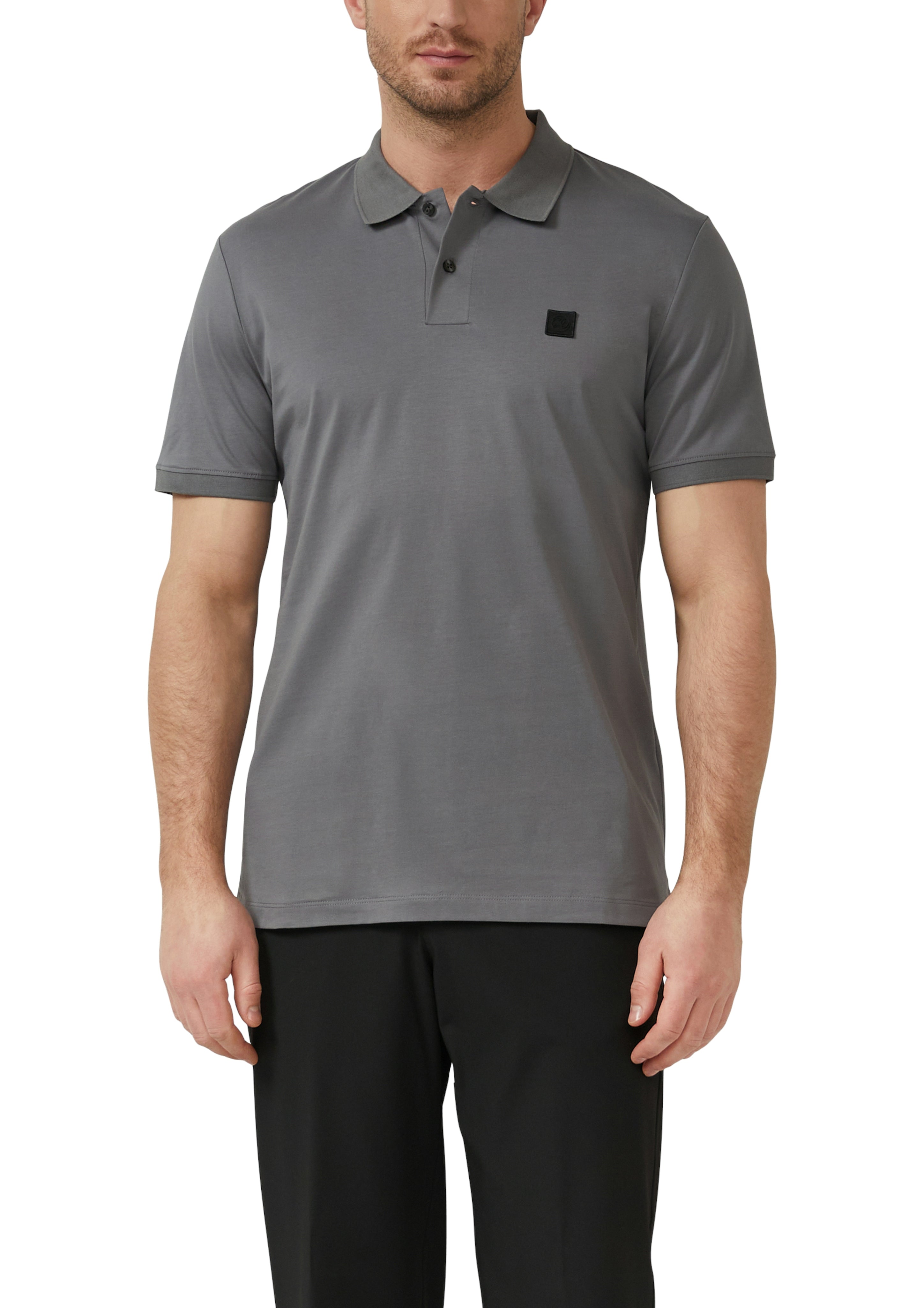 S. Oliver black Herren Polo-Shirts Grey/Black