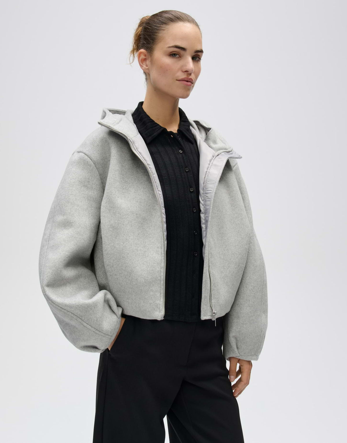 Opus Damen Jacken Hazy Fog Melang
