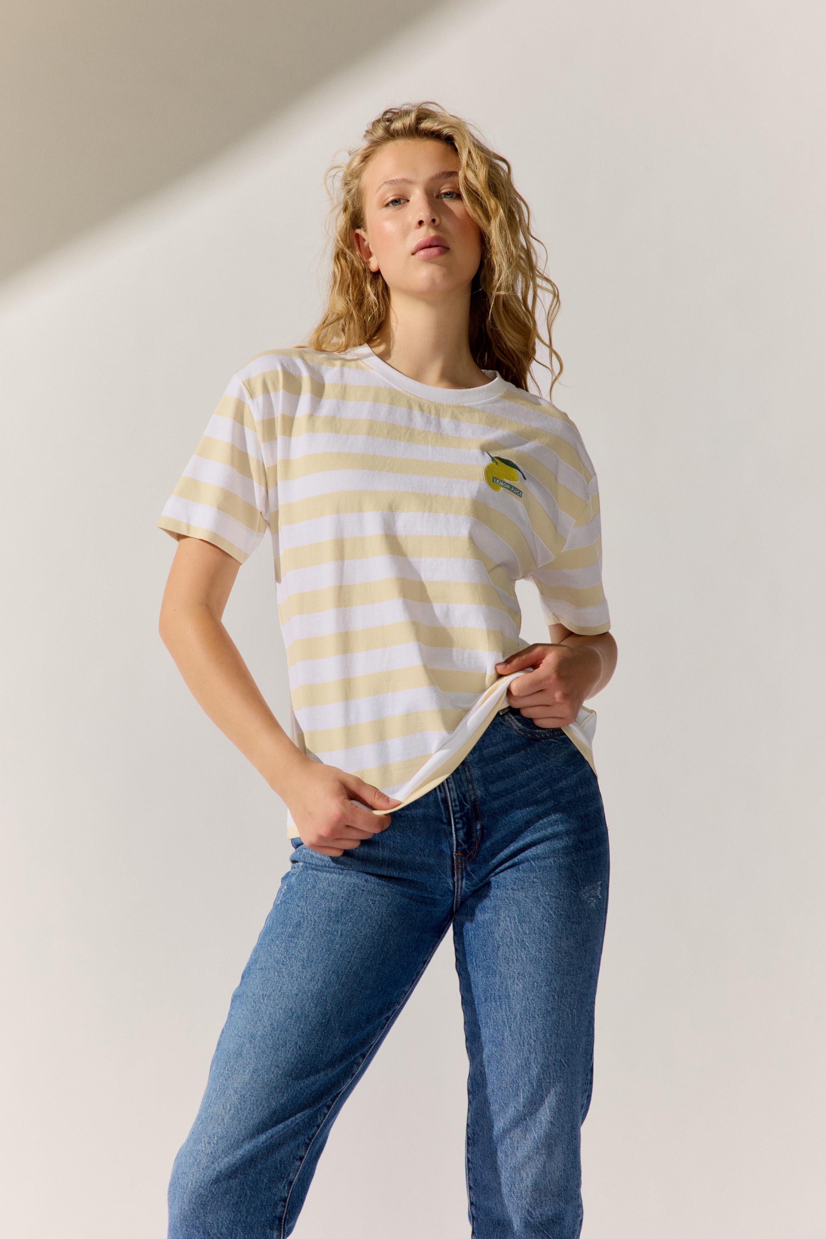 Fashion People Damen T-Shirts Buttercream Str