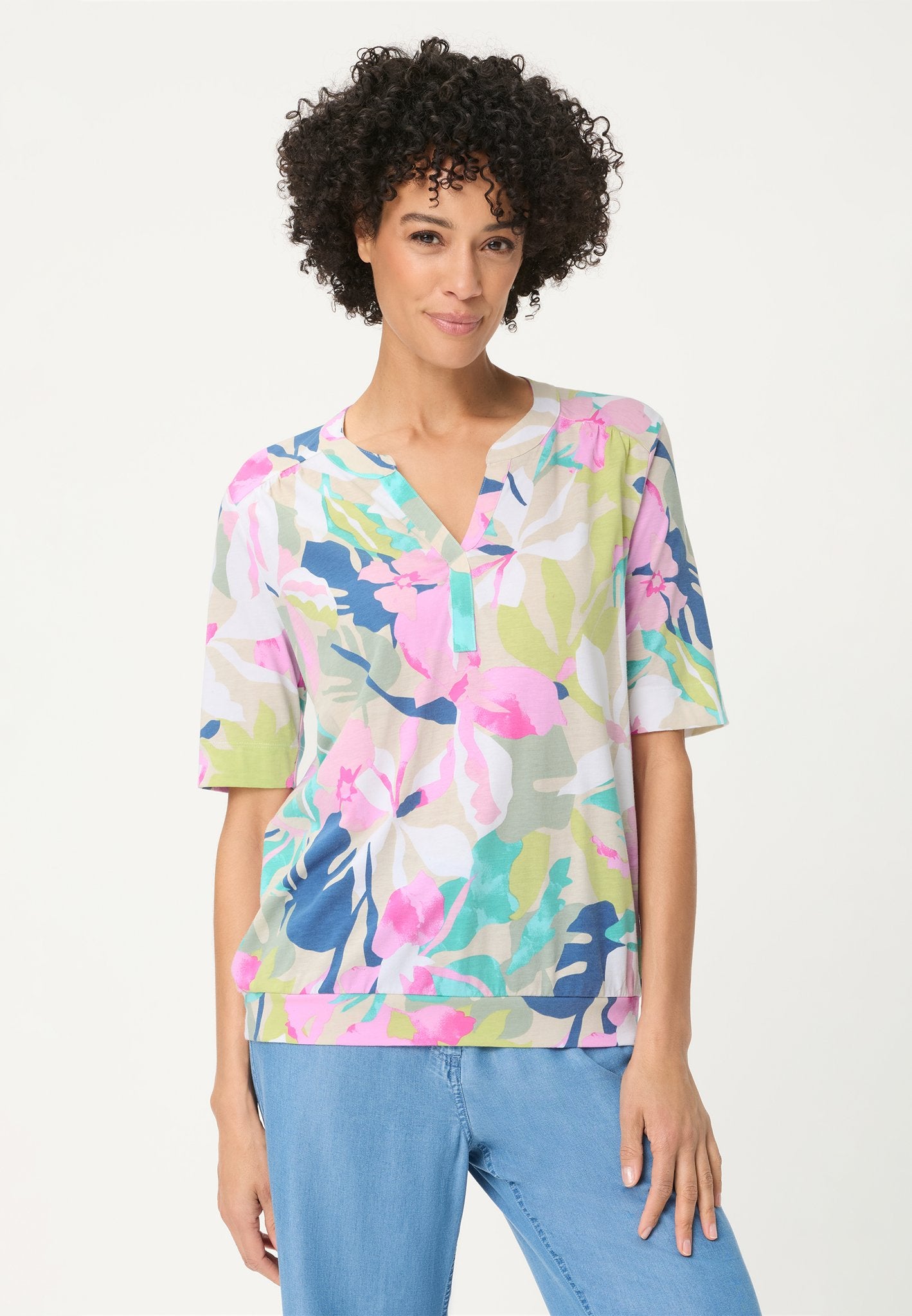 Olsen Damen T-Shirts Pool Blue