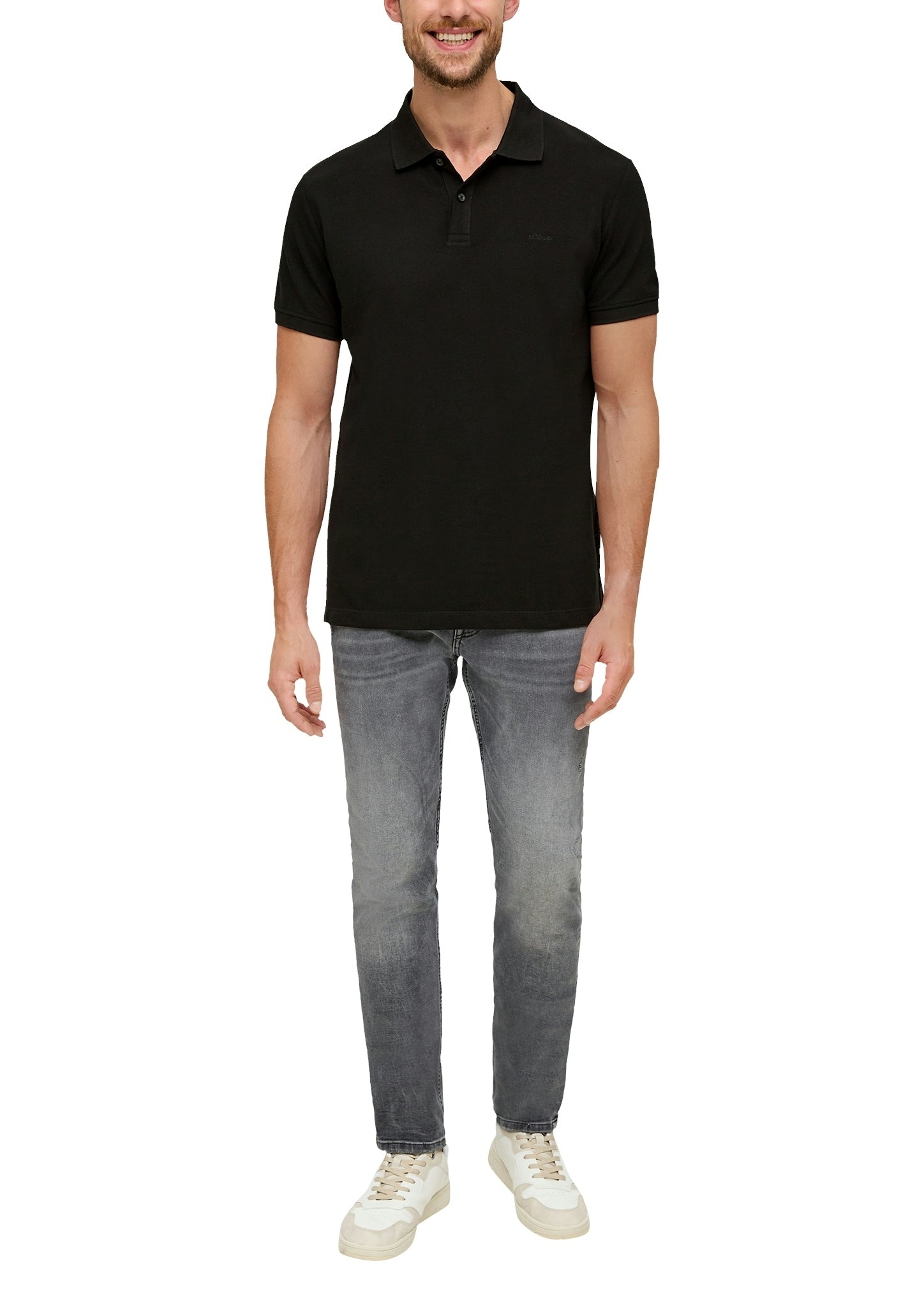 S. Oliver red Herren Polo-Shirts Grey/Black