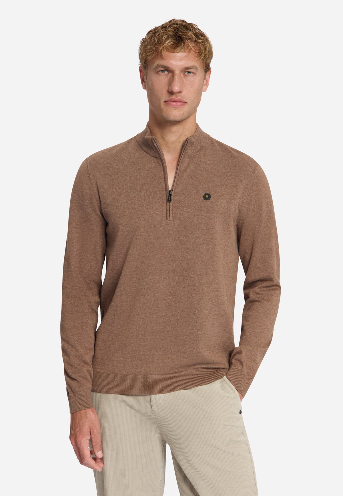 No Excess Herren Pullover Light Brown