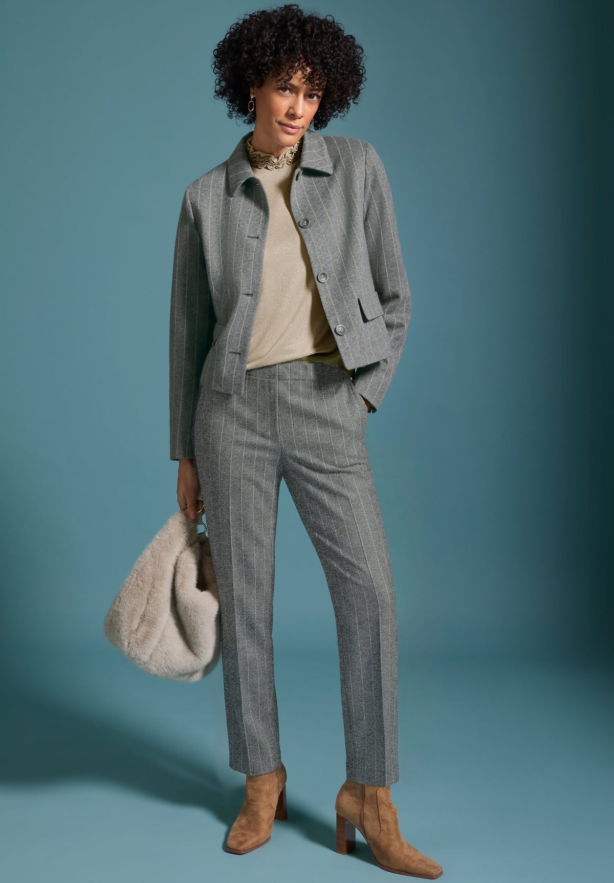 Bianca Damen Hosen Grey Mix