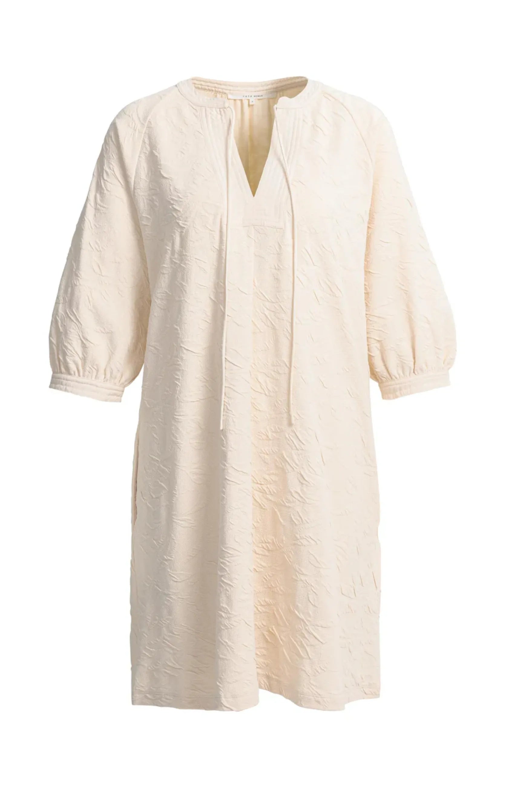 Jersey-Kleid mit Struktur und Tunnelzügen