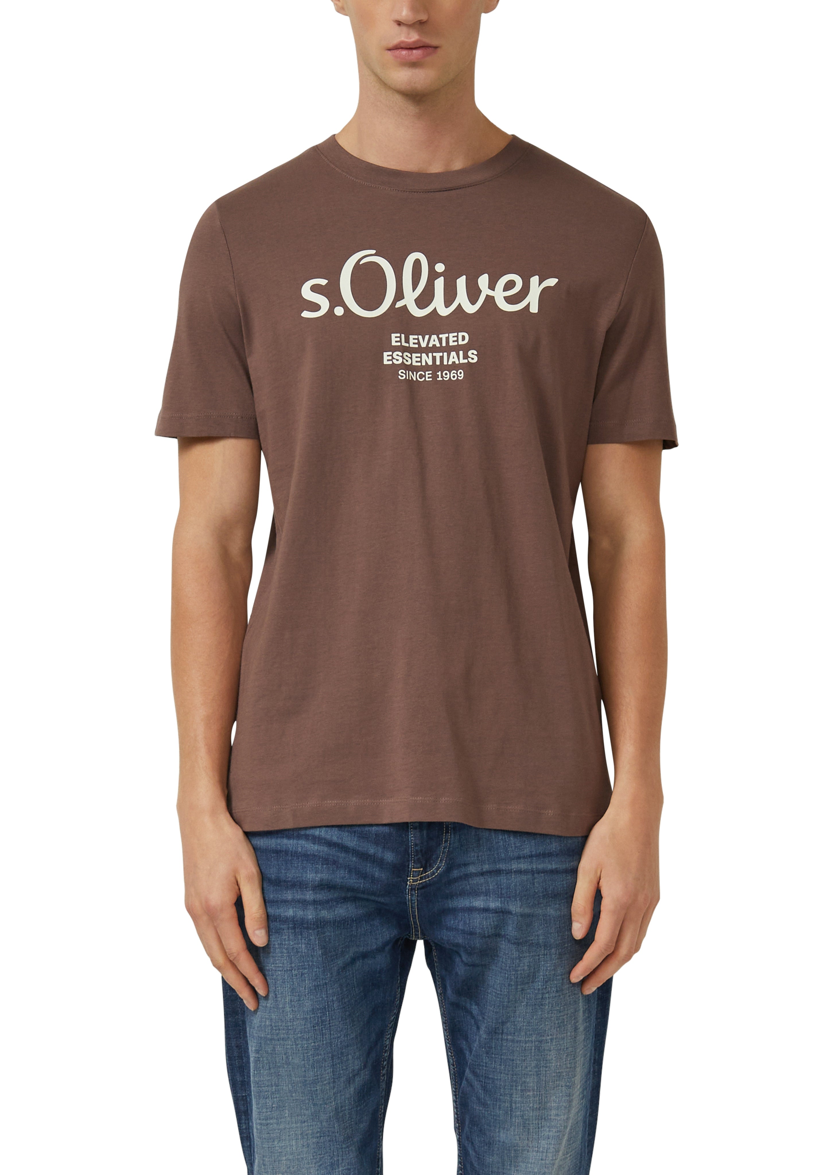 S. Oliver red Herren T-Shirts kurz Brown