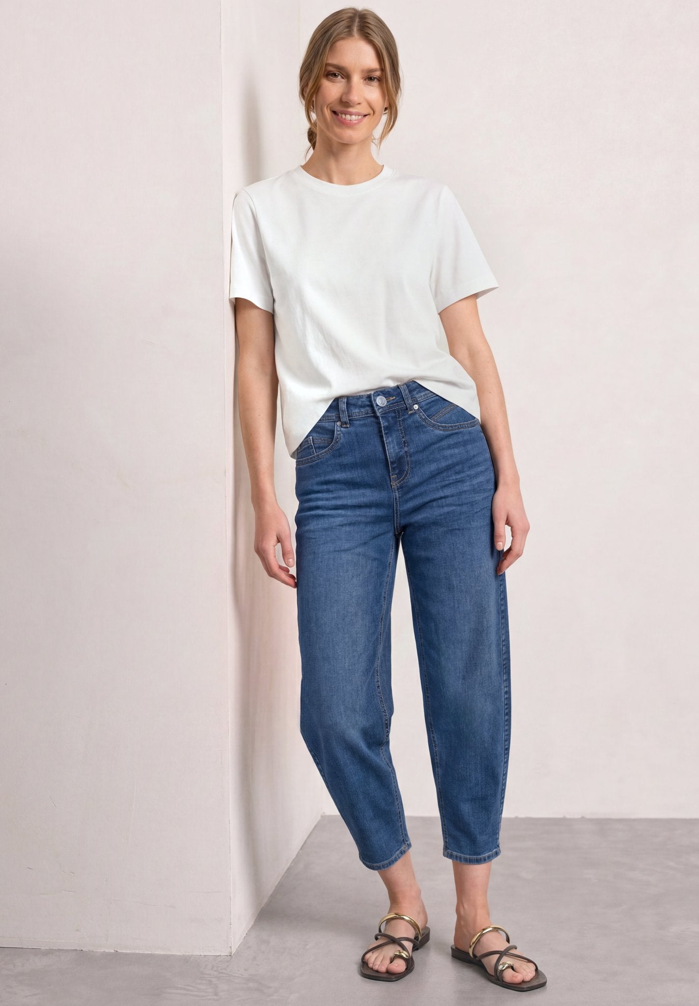 Street One Damen Hosen Medium Bl