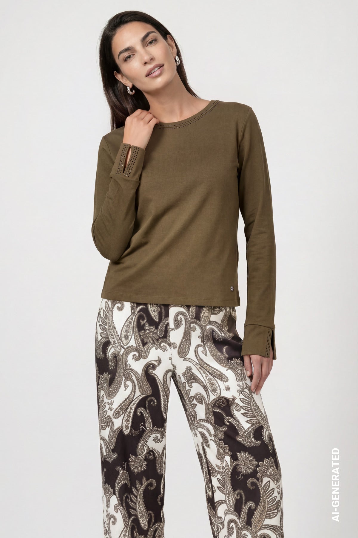 Monari Damen T-Shirts  Olive