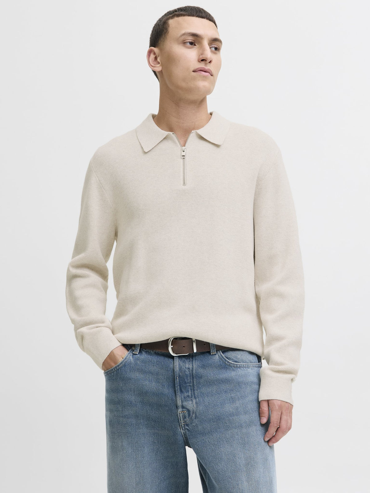 Jack & Jones Herren Pullover Cloud Dancer/Me