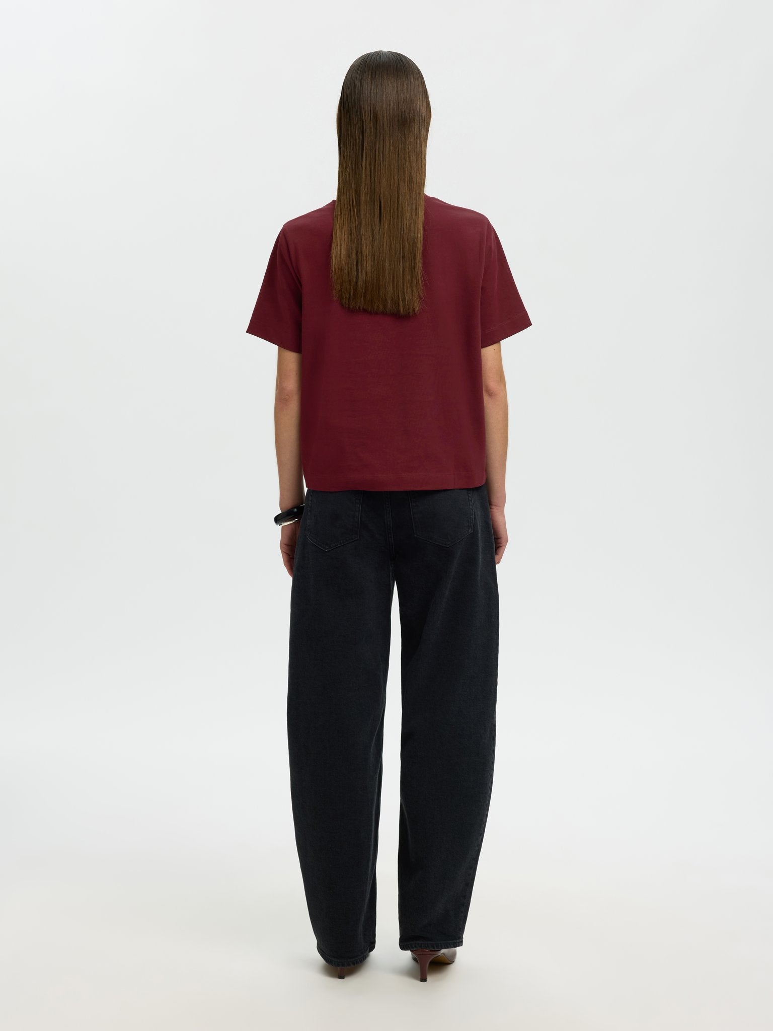 Selected Femme Damen T-Shirts Tawny Port