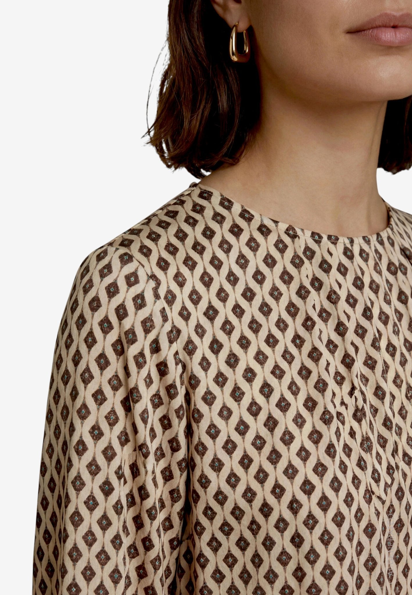 Zero Damen Blusen Cream/Brown