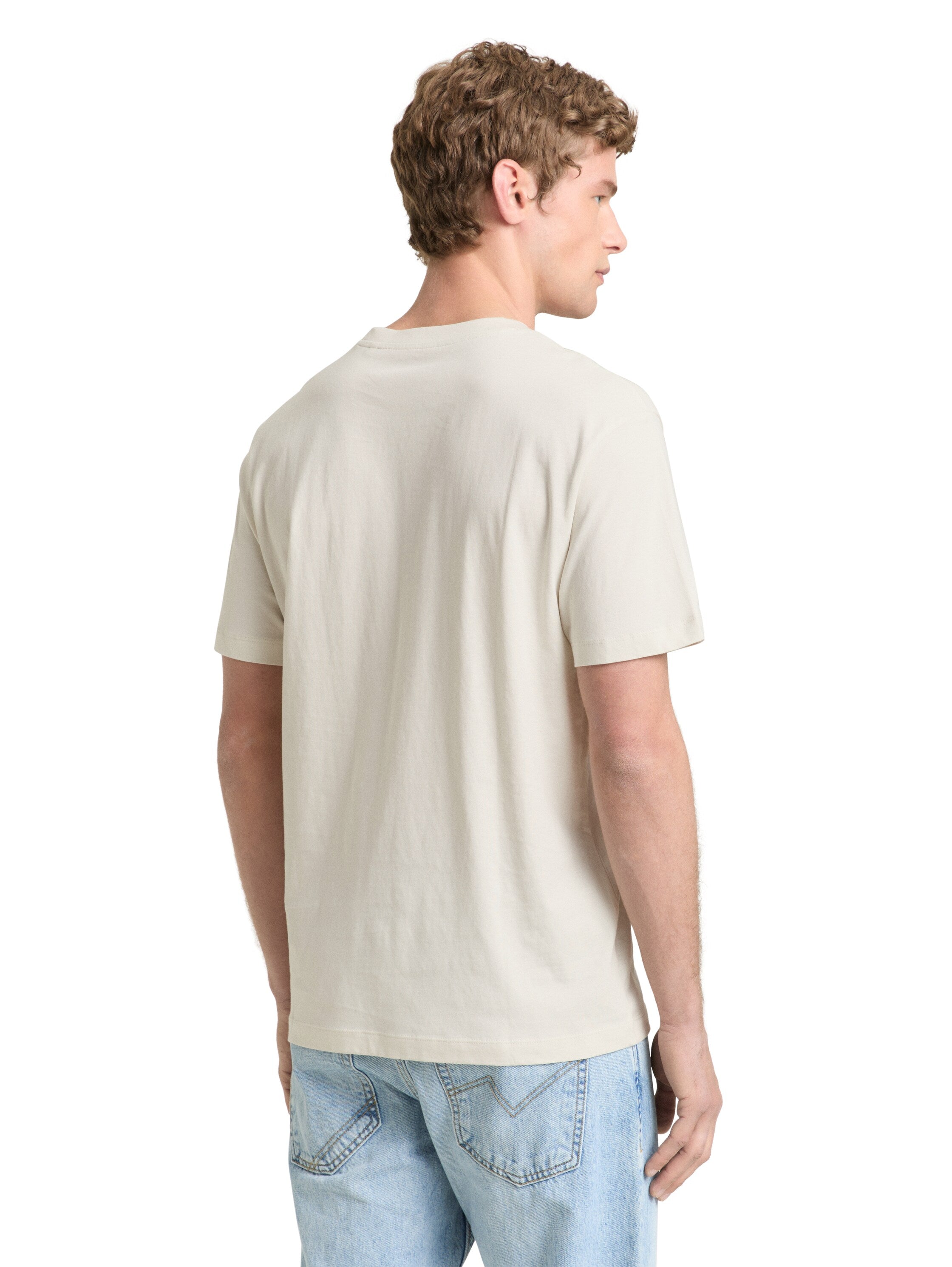 Tom Tailor denim Herren T-Shirts kurz Greyish White