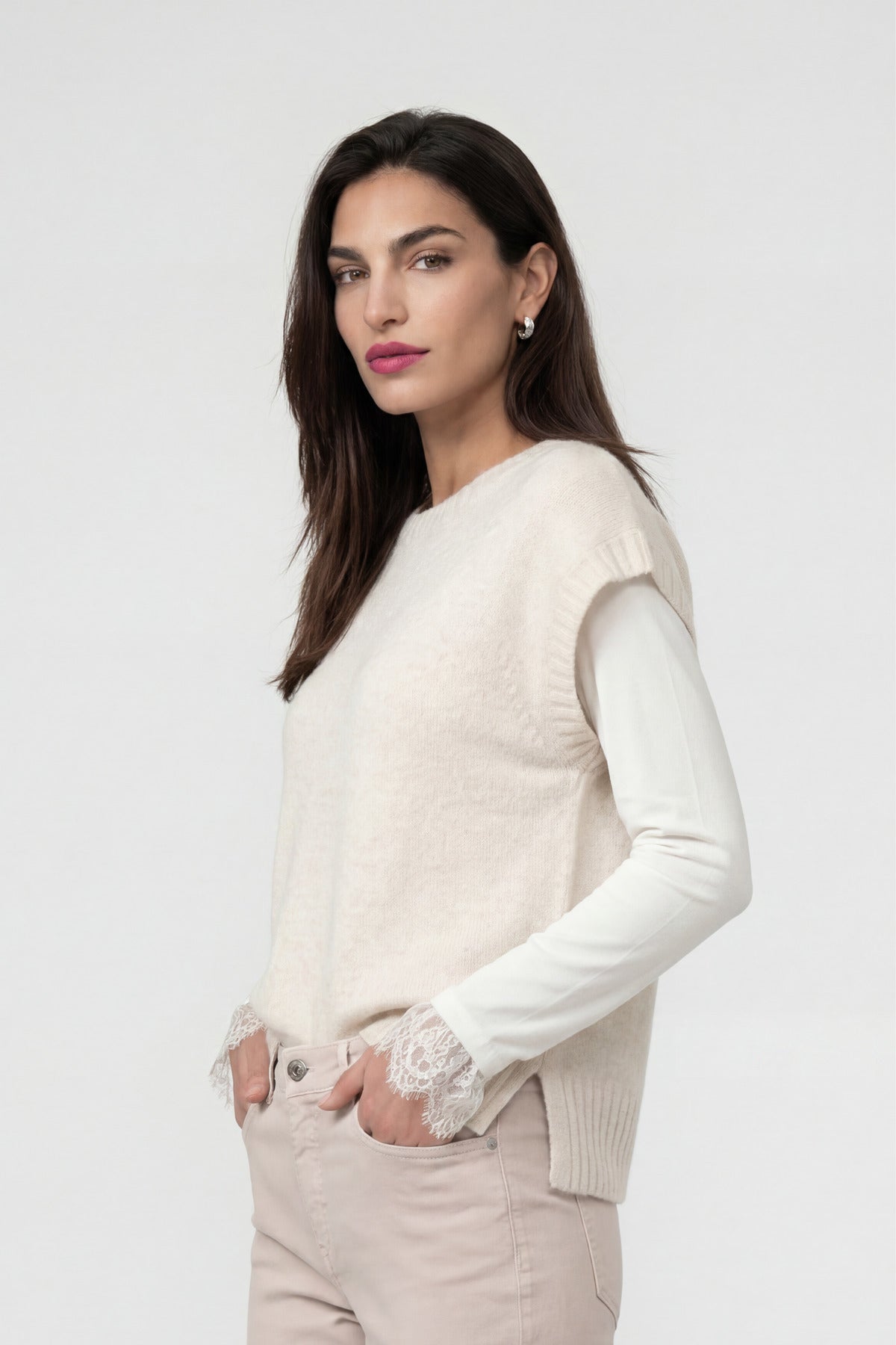Monari Damen Pullover  Pearly