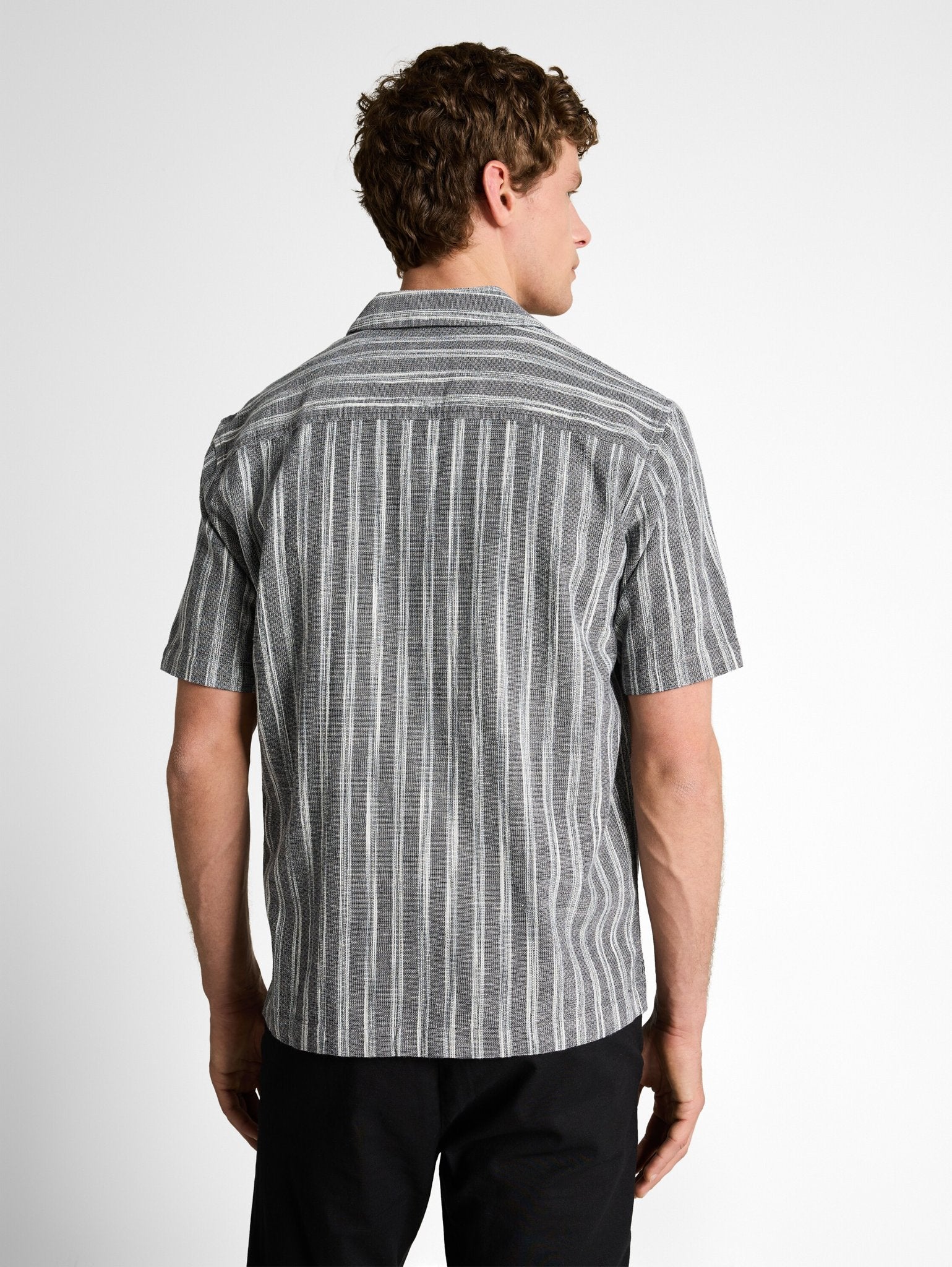 Tom Tailor denim Herren Hemden kurz Black Greyish S