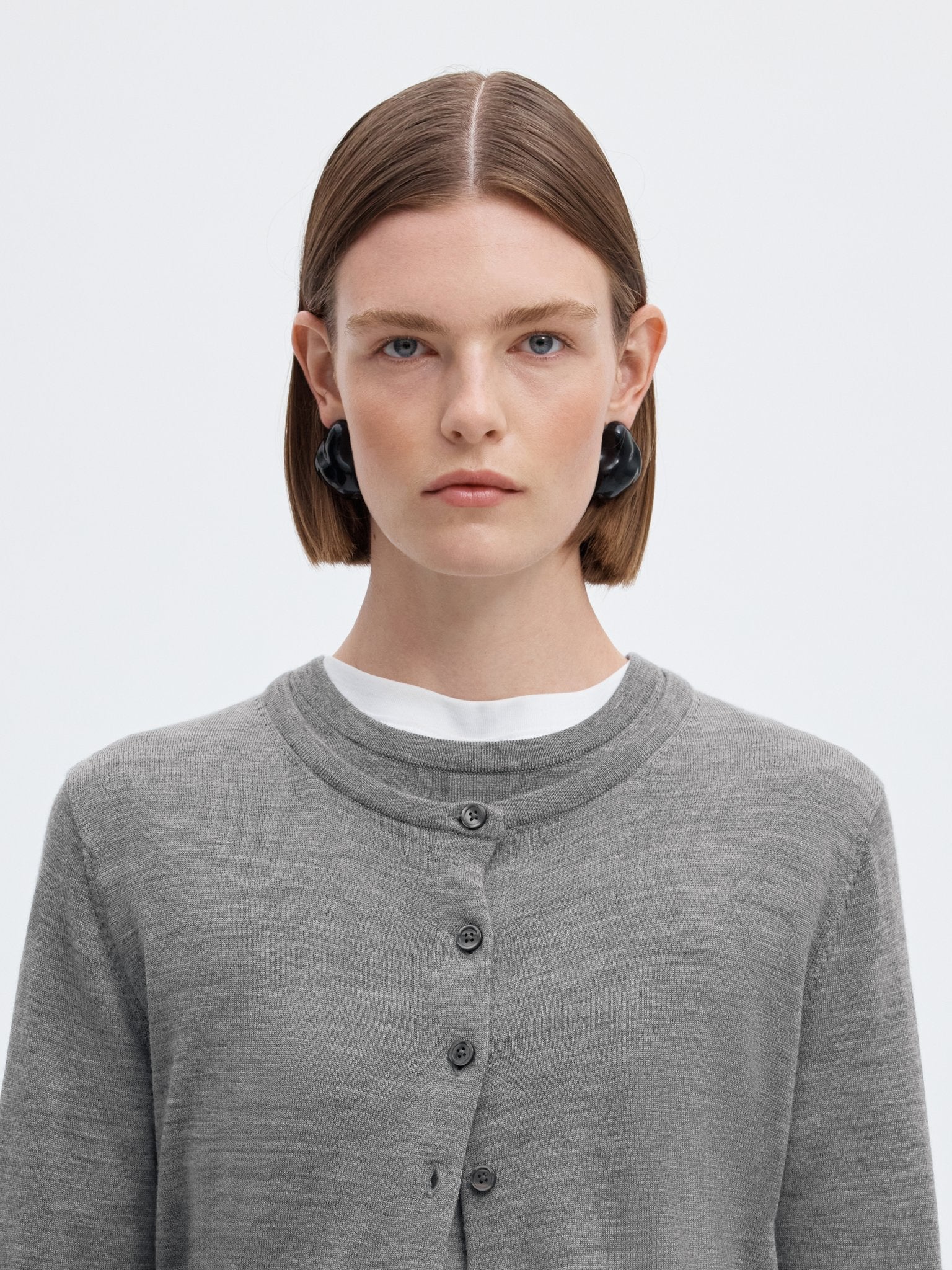 Selected Femme Damen Strickjacken Medium Grey Mel
