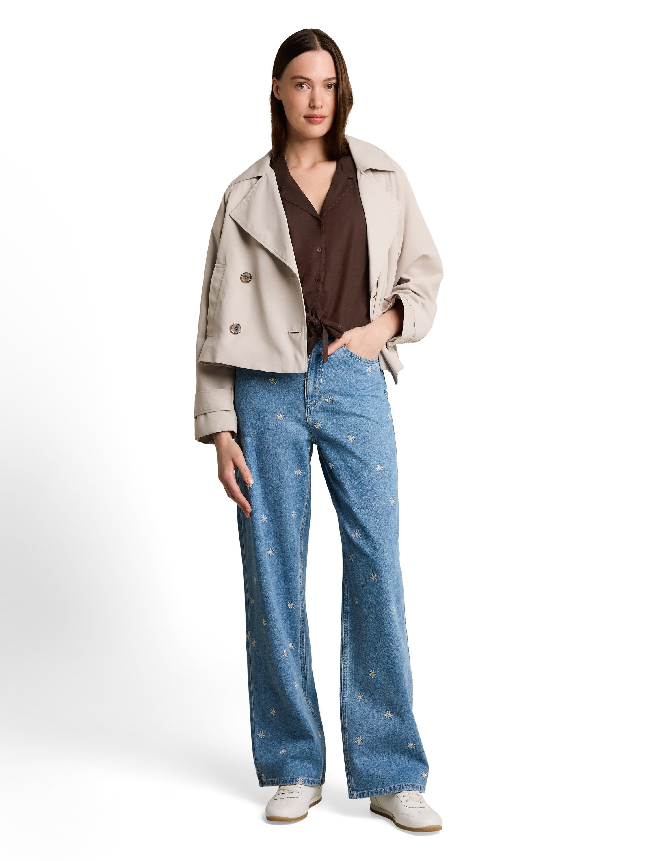 Tom Tailor denim Damen Blusen Cool Dark Brown