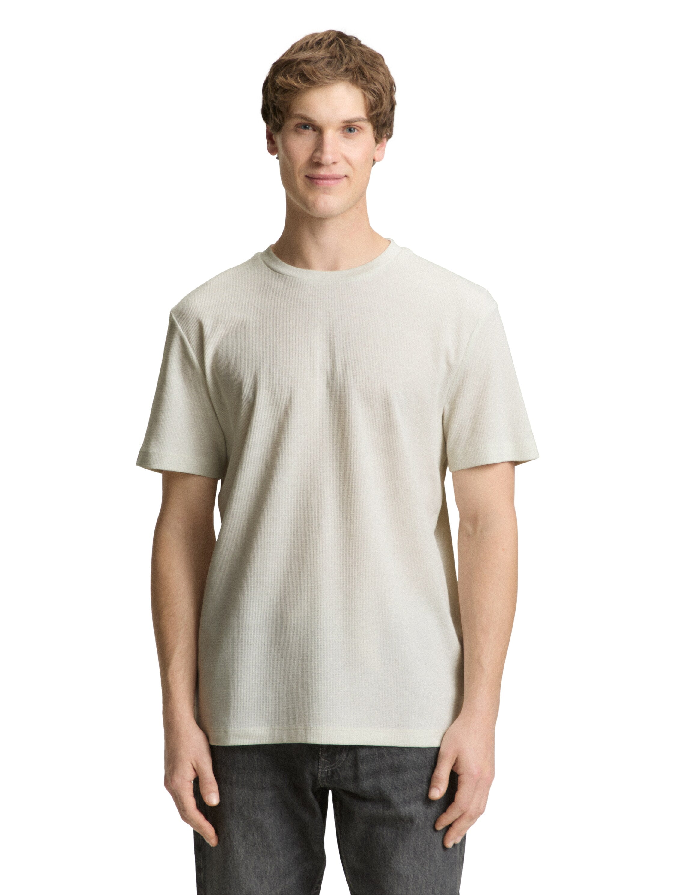 Tom Tailor denim Herren T-Shirts kurz Greyish White