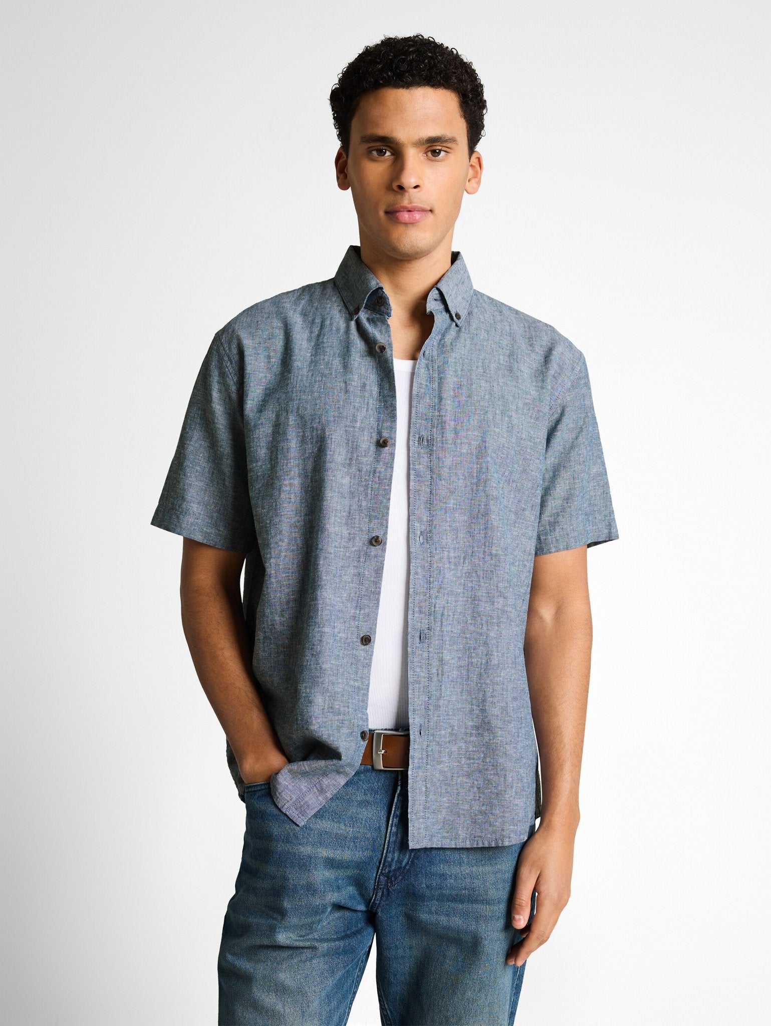 Tom Tailor denim Herren Hemden kurz Nighttime Blue