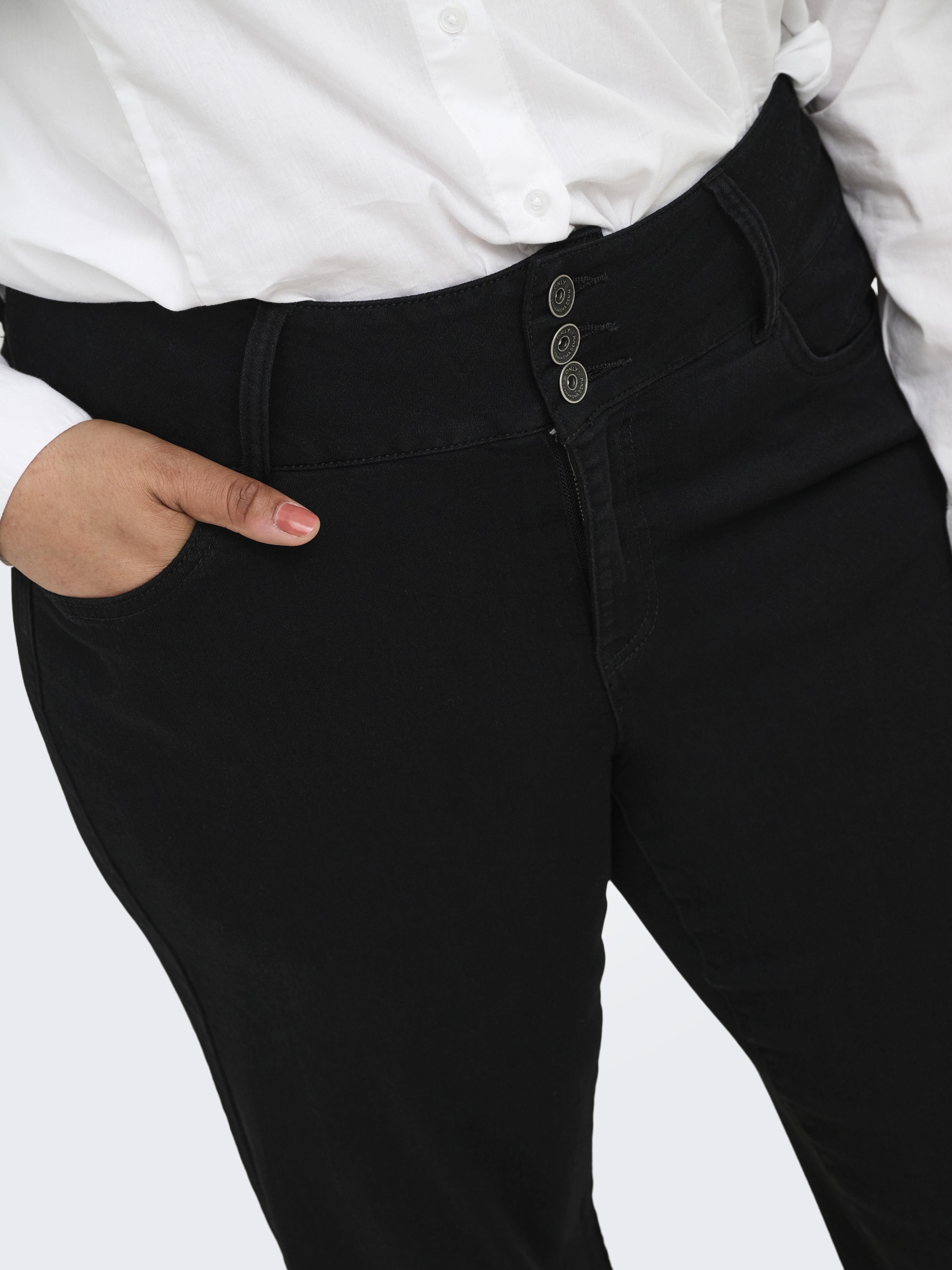 Only Carmakoma Damen Jeans Black Denim