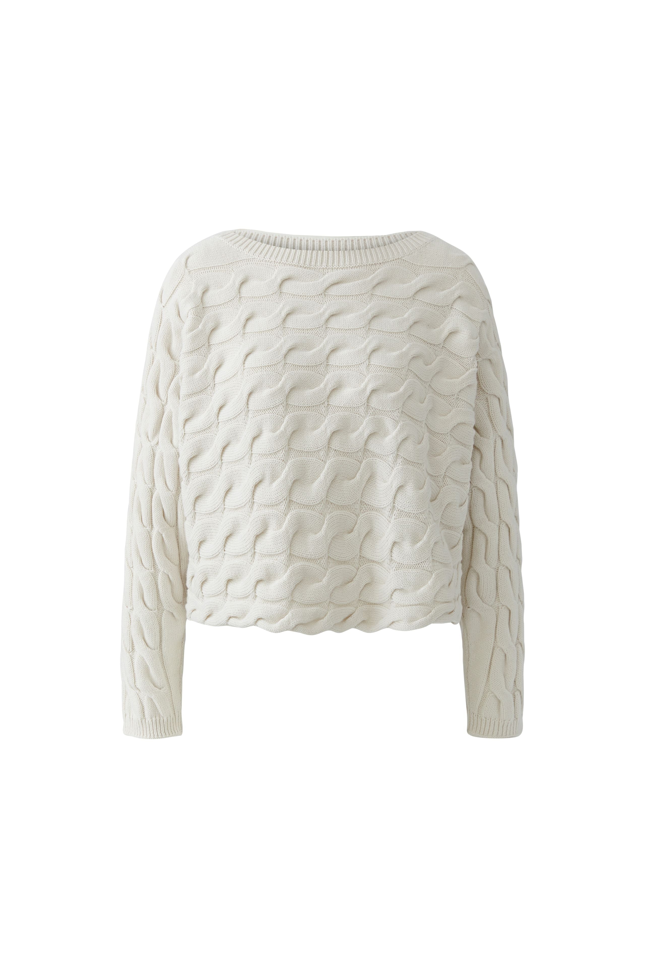 Oui Damen Pullover  Offwhite