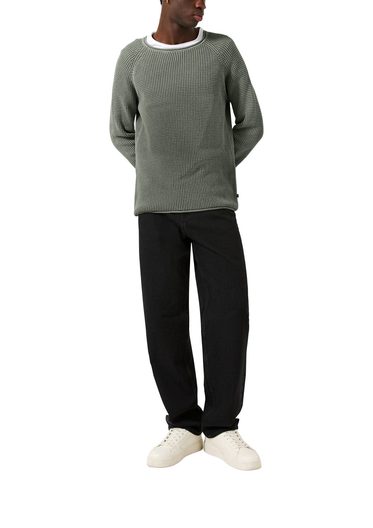 QS by S.Oliver Herren Pullover  Grey/Black