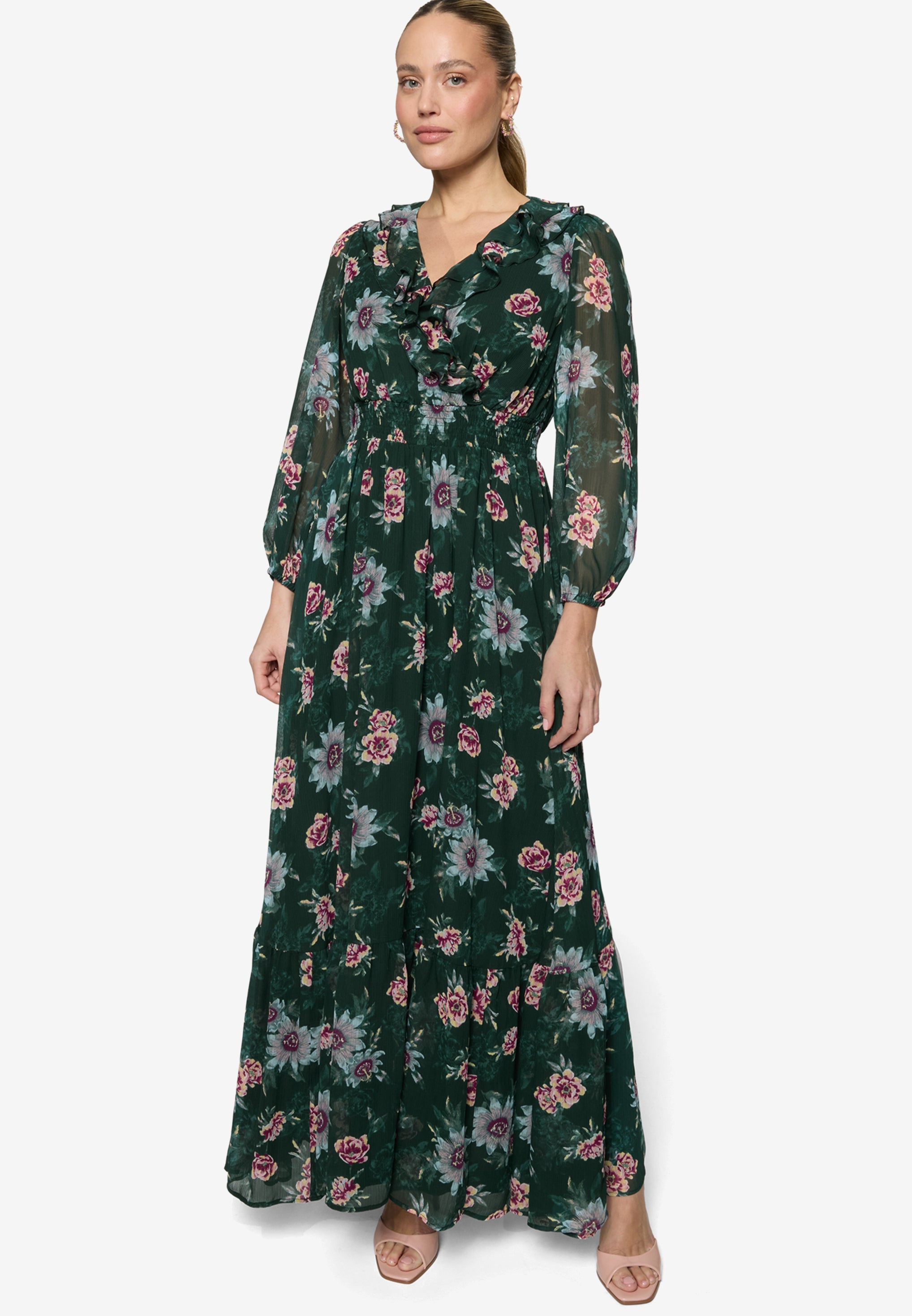 Zero Damen Kleider Dark Green/Pink