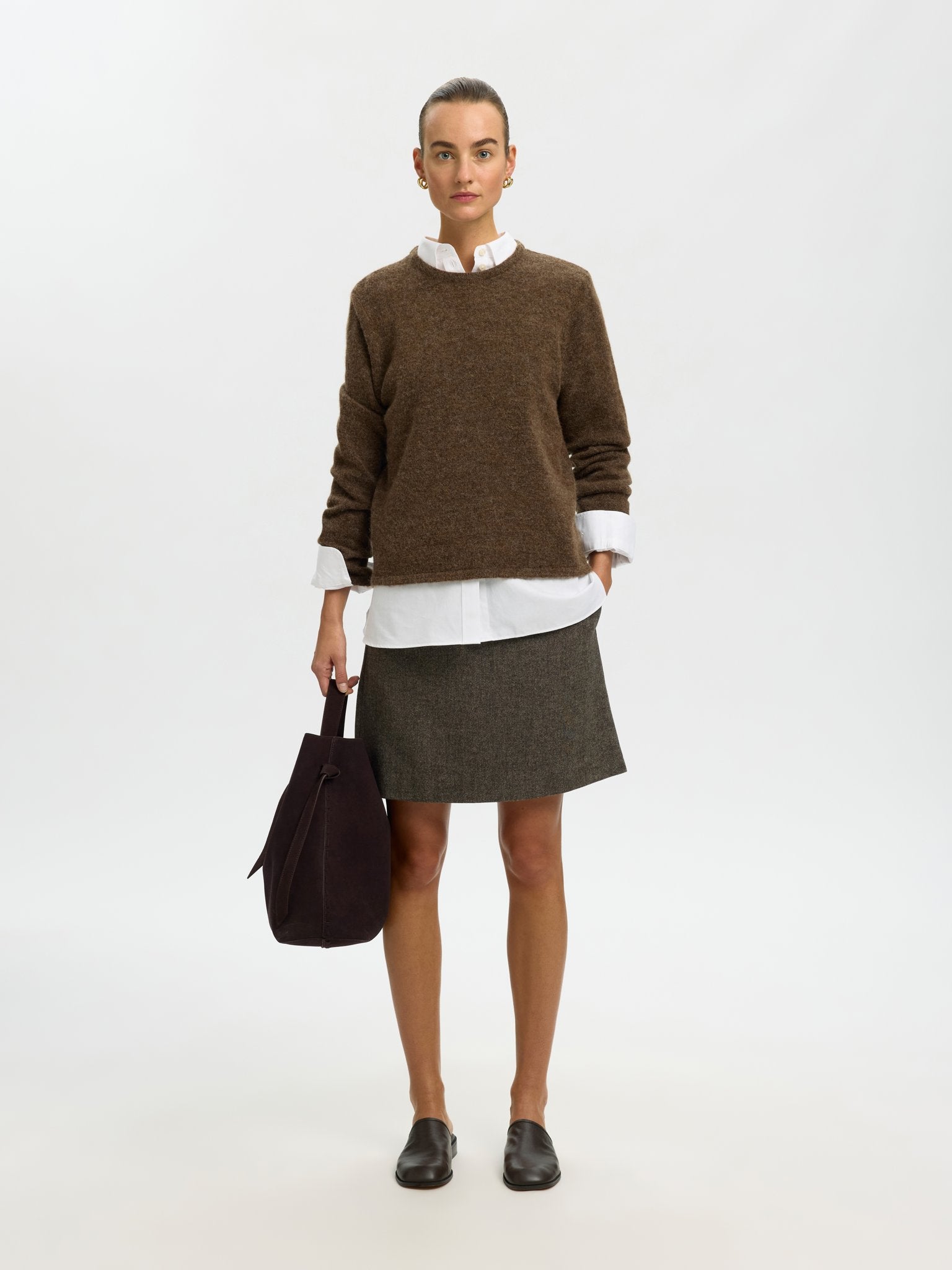 Selected Femme Damen Pullover Dachshund/Melan
