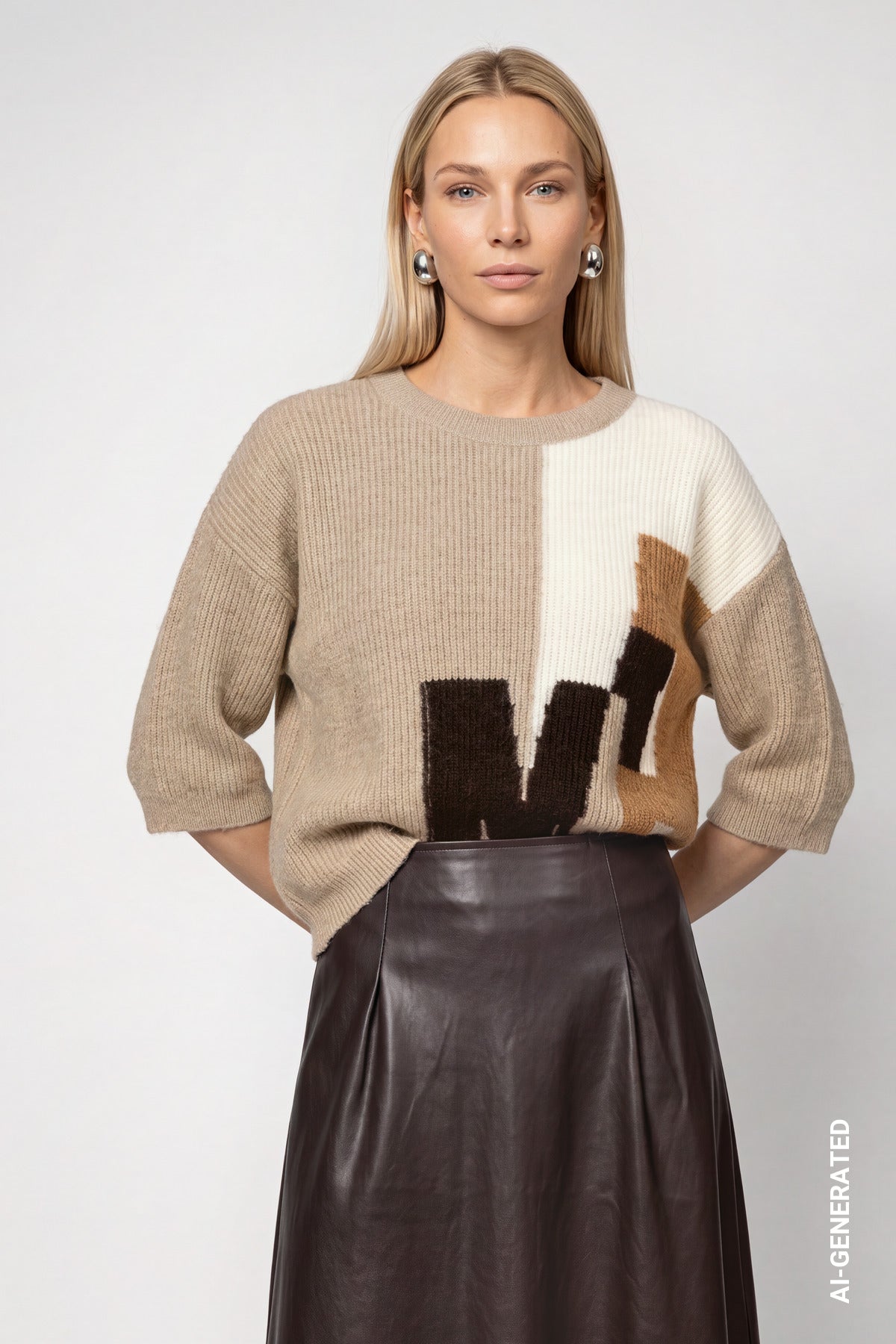 Monari Damen Pullover Cappuccino
