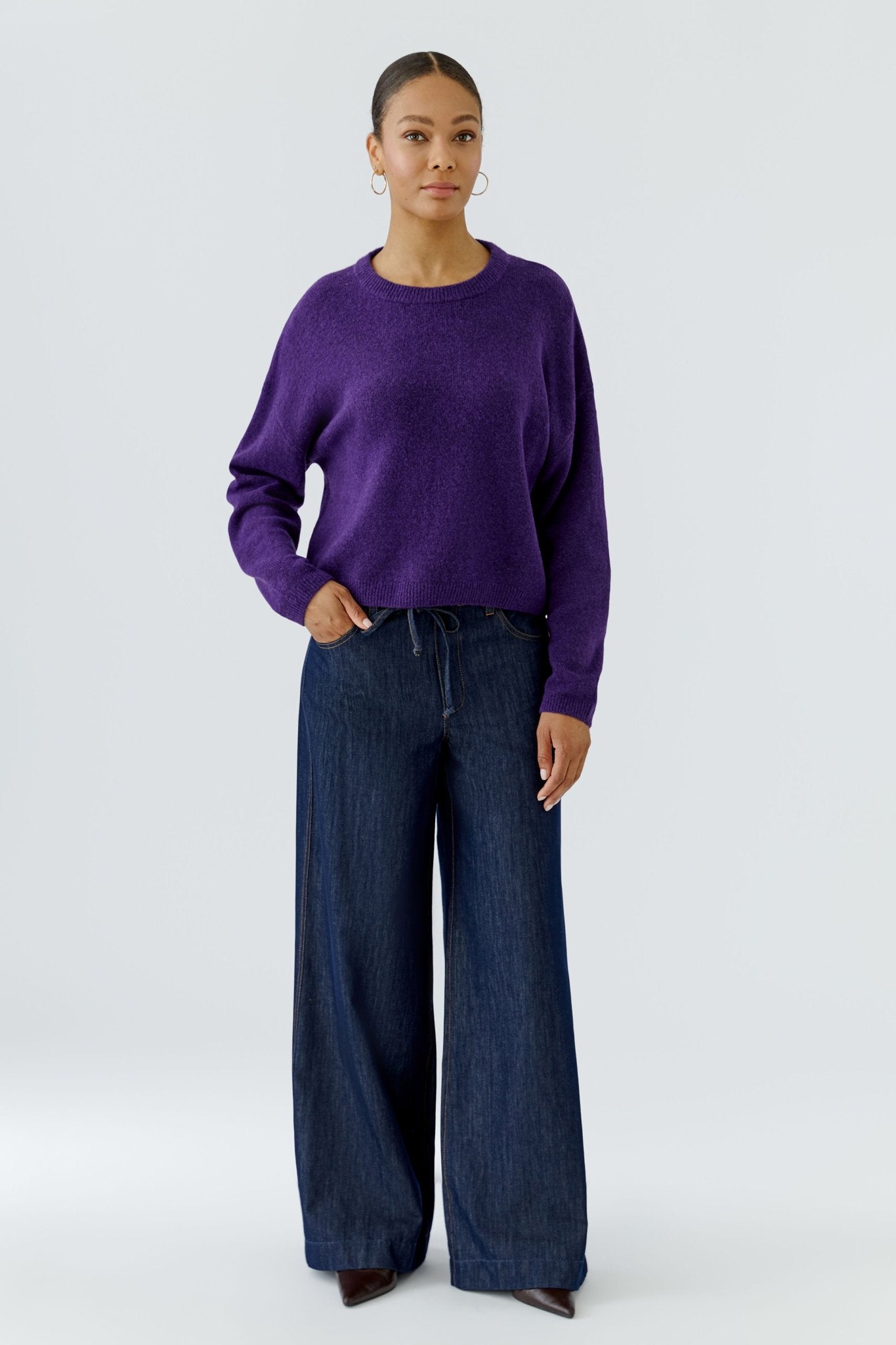 Oui Damen Pullover Ultra Viol