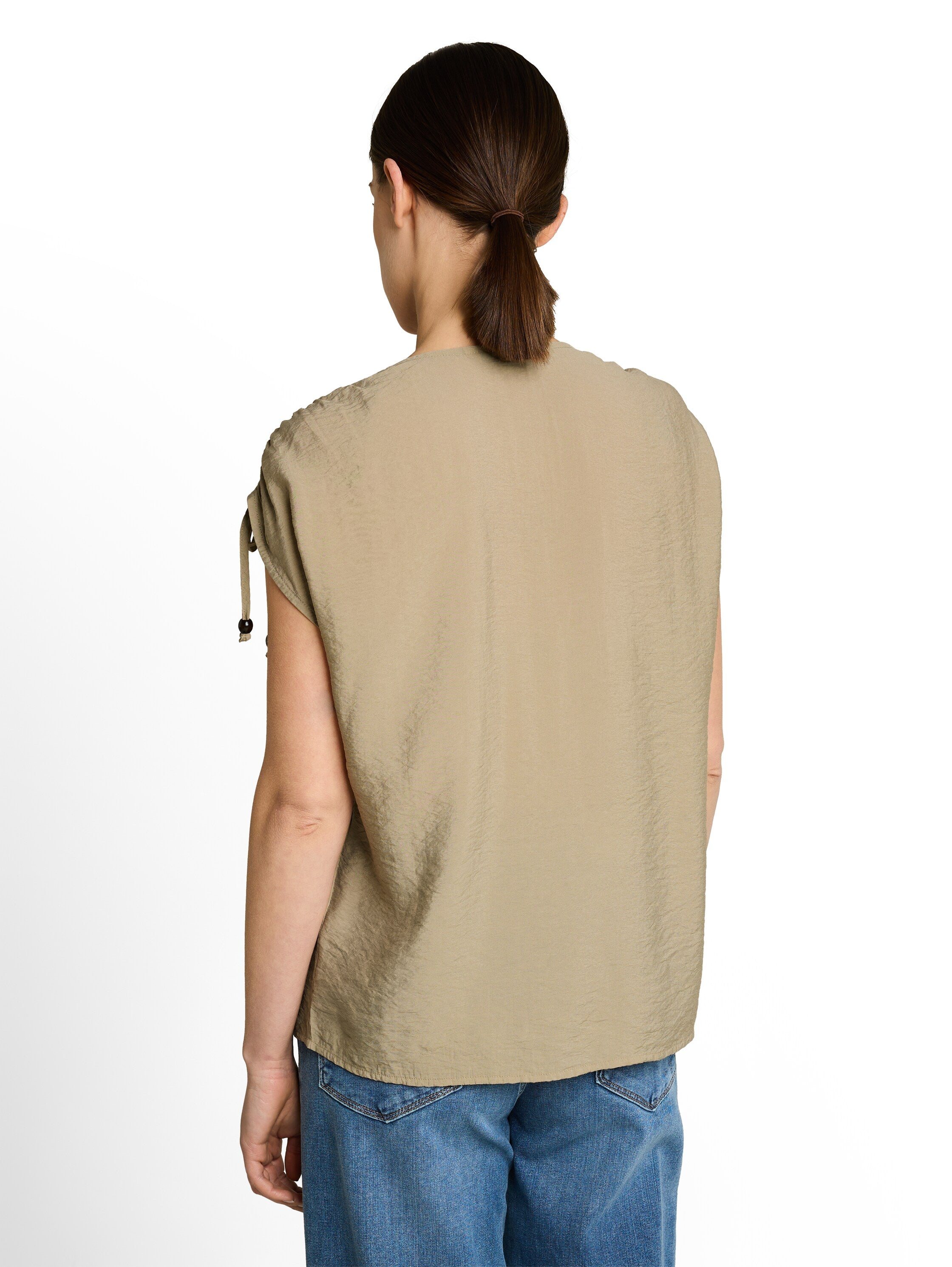 Tom Tailor Damen Blusen kurz Silver Olive