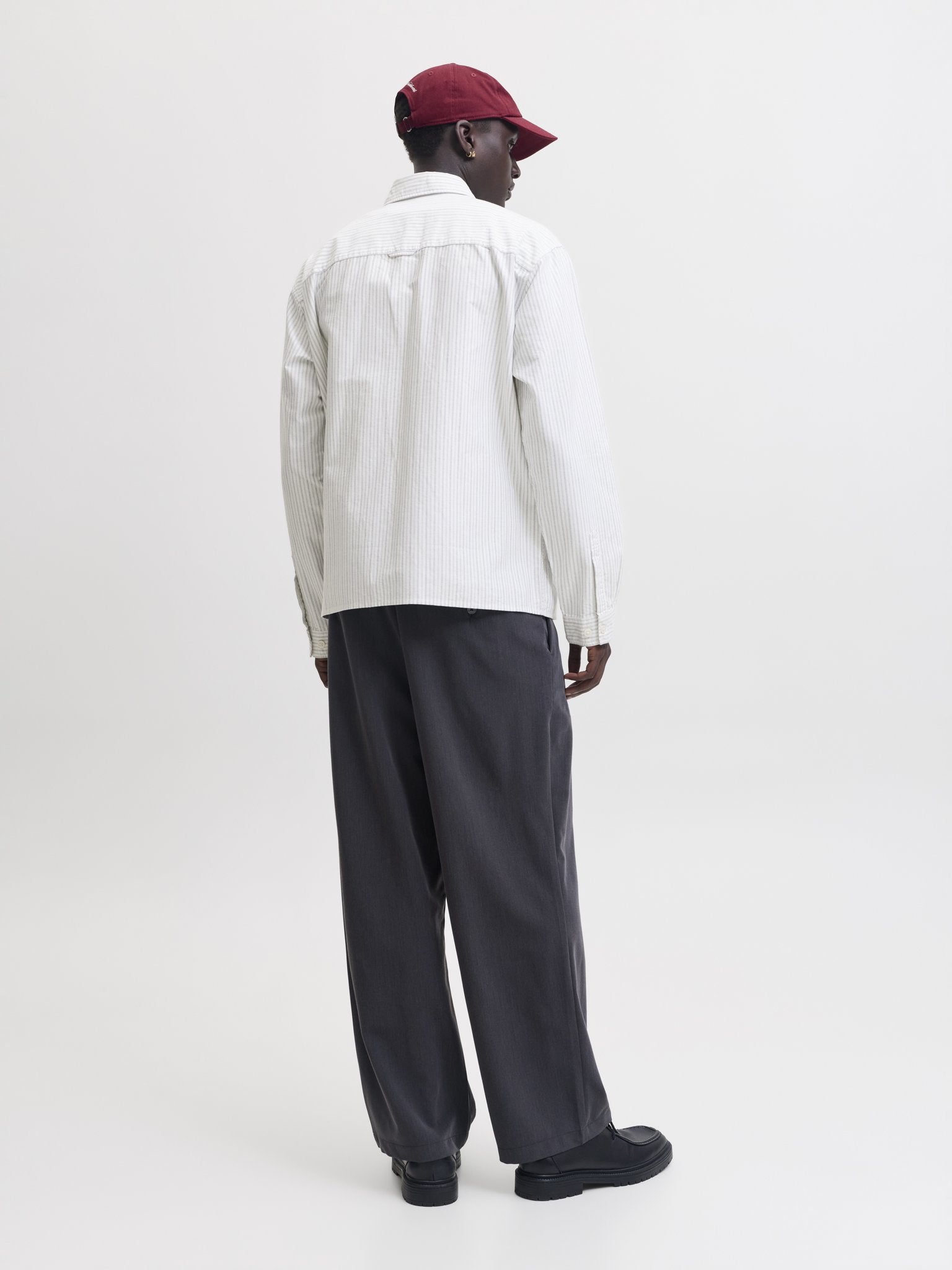 Jack & Jones Herren Hemden lang Snow White/Stri