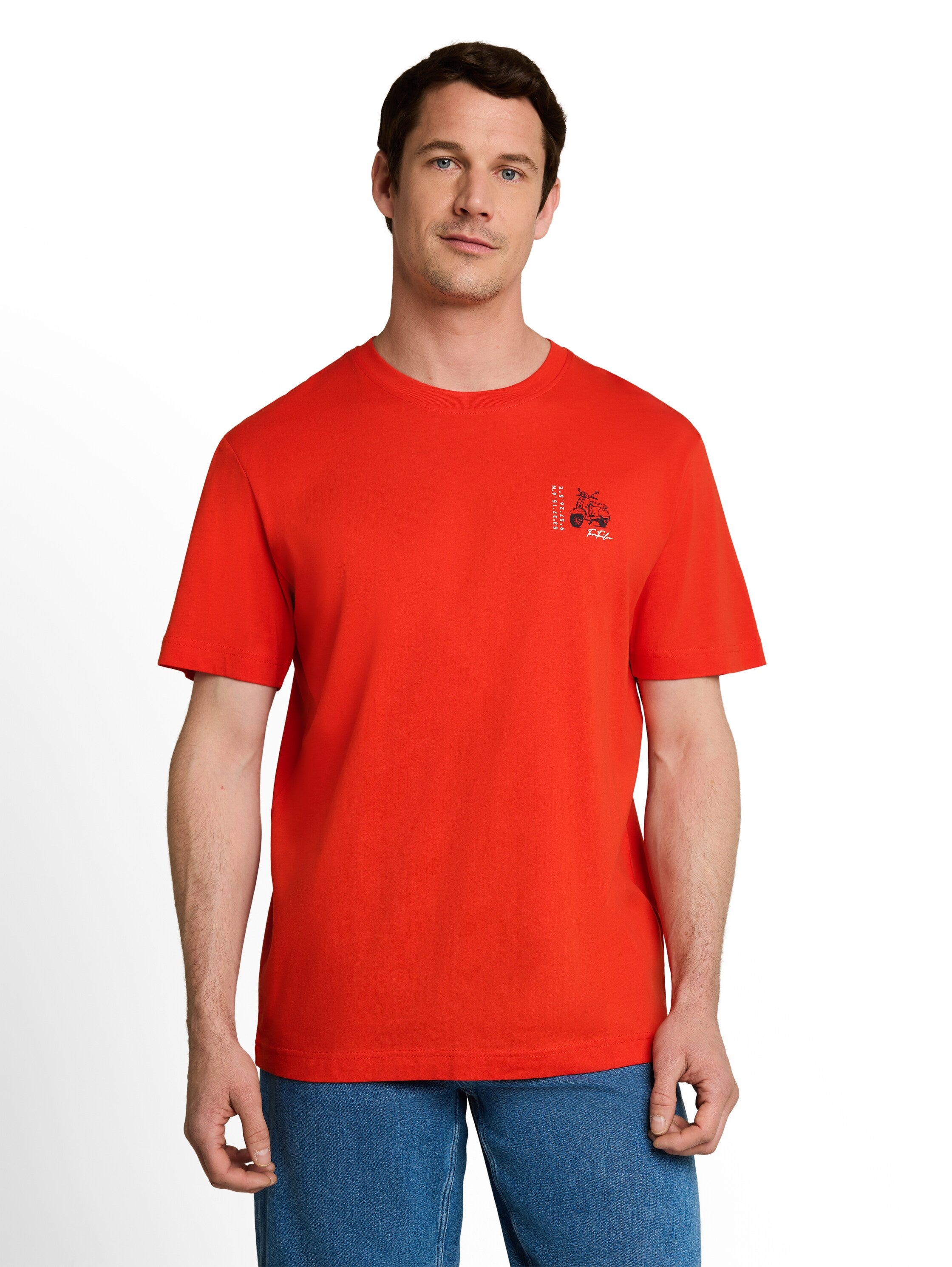 Tom Tailor Herren T-Shirts kurz Orange Red