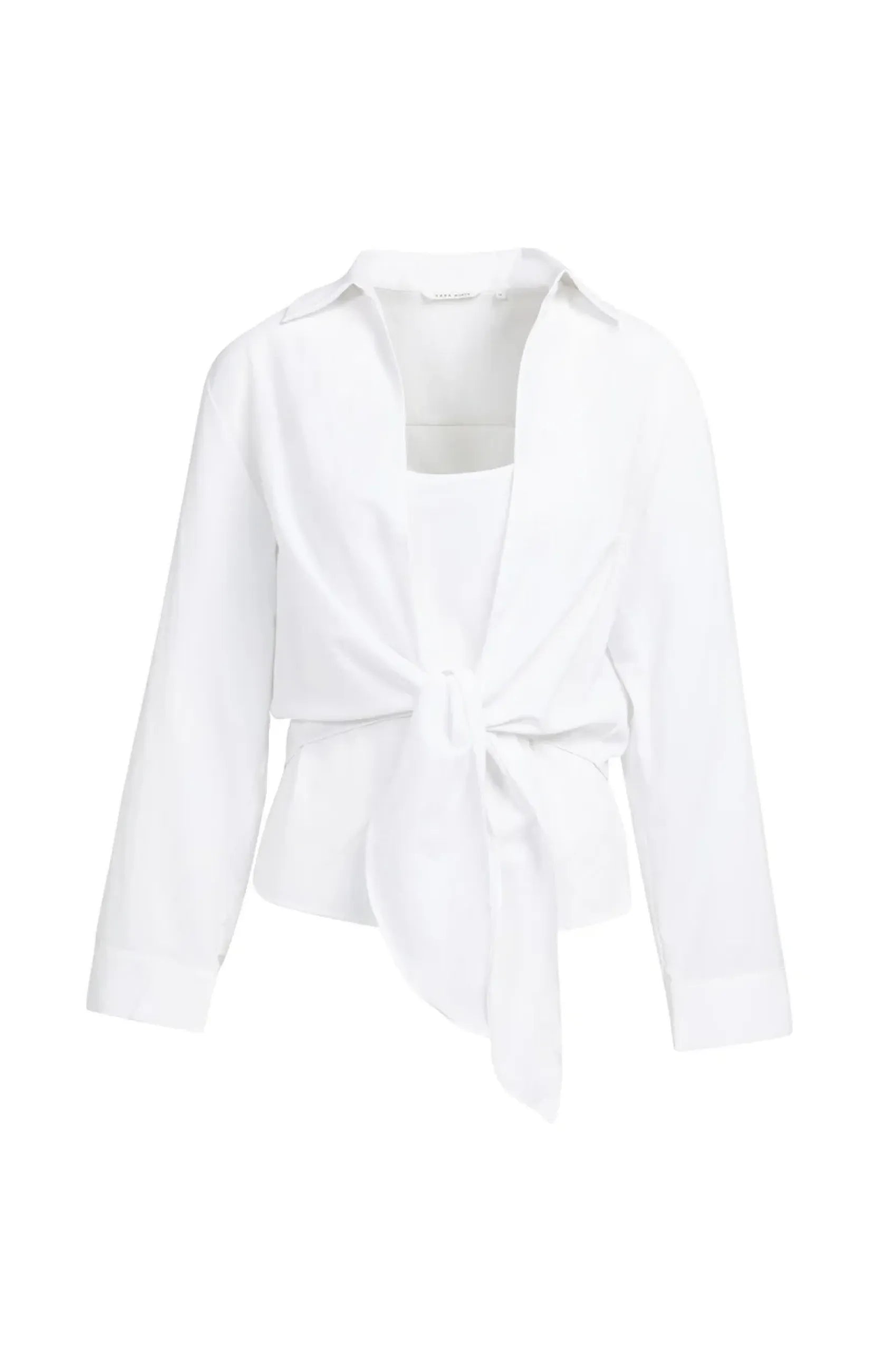 Bluse mit Knoten und zu ihr passendem ärmellosem Oberteil