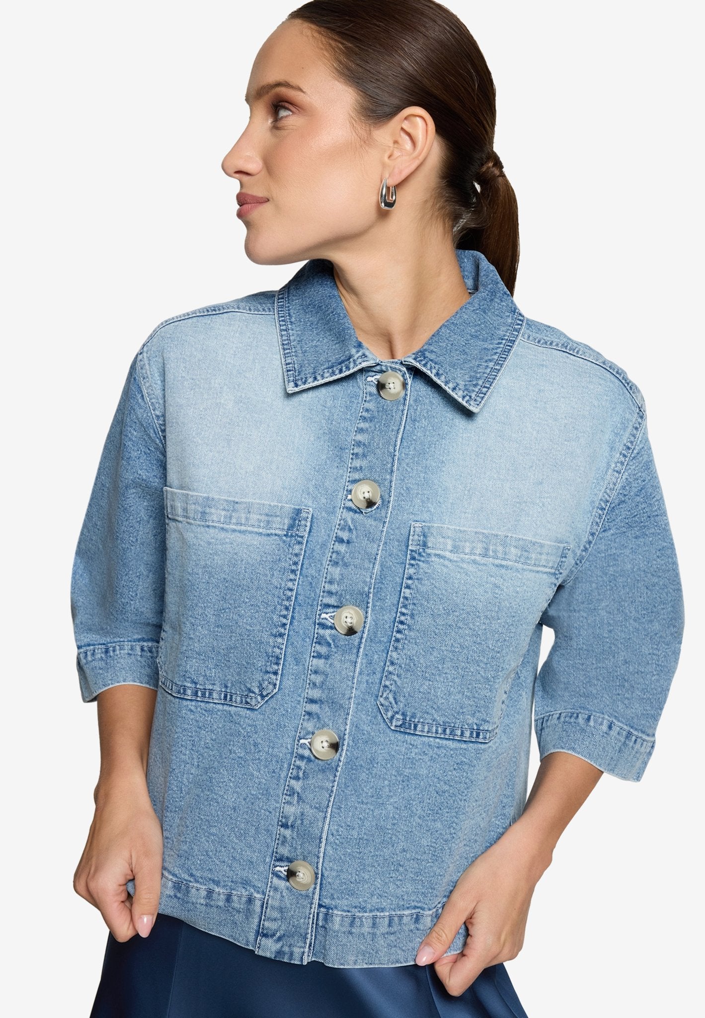 Zero Damen Blazer Light Blue Deni