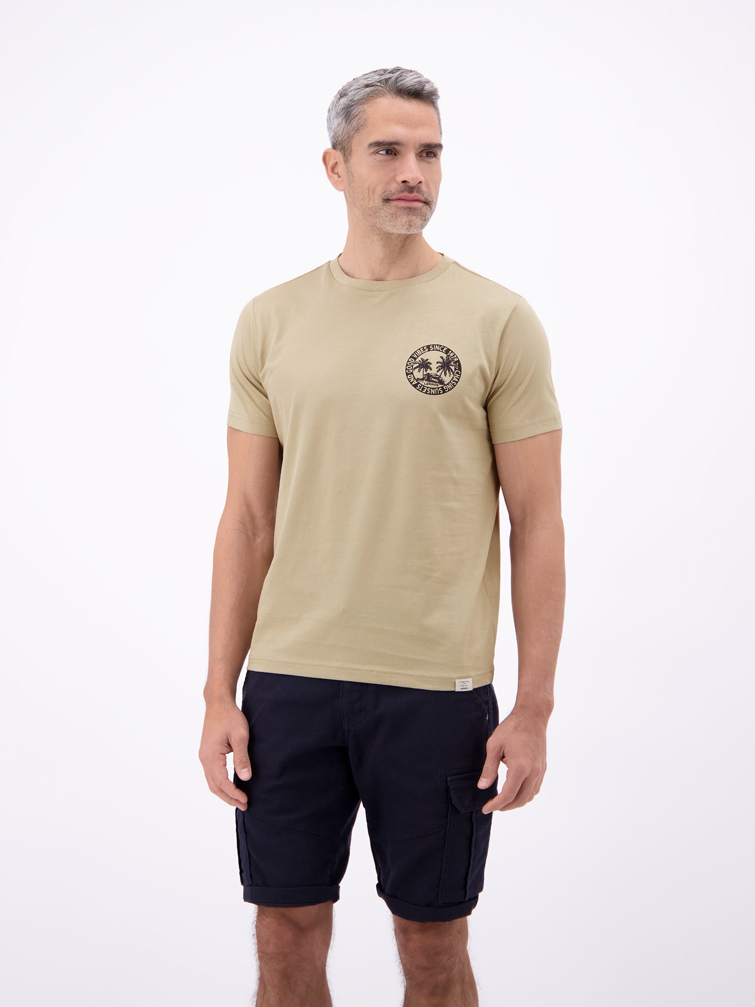 Lerros Herren T-Shirts kurz Gravel Beige