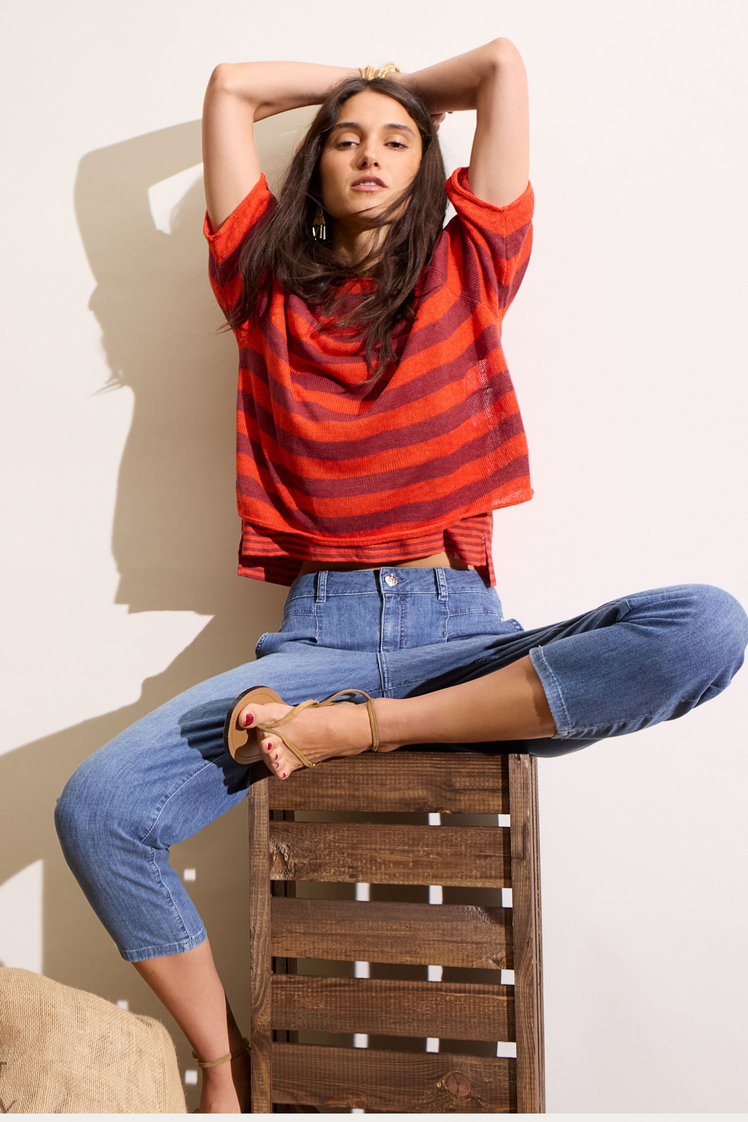 Oui Damen Jeans  Blue