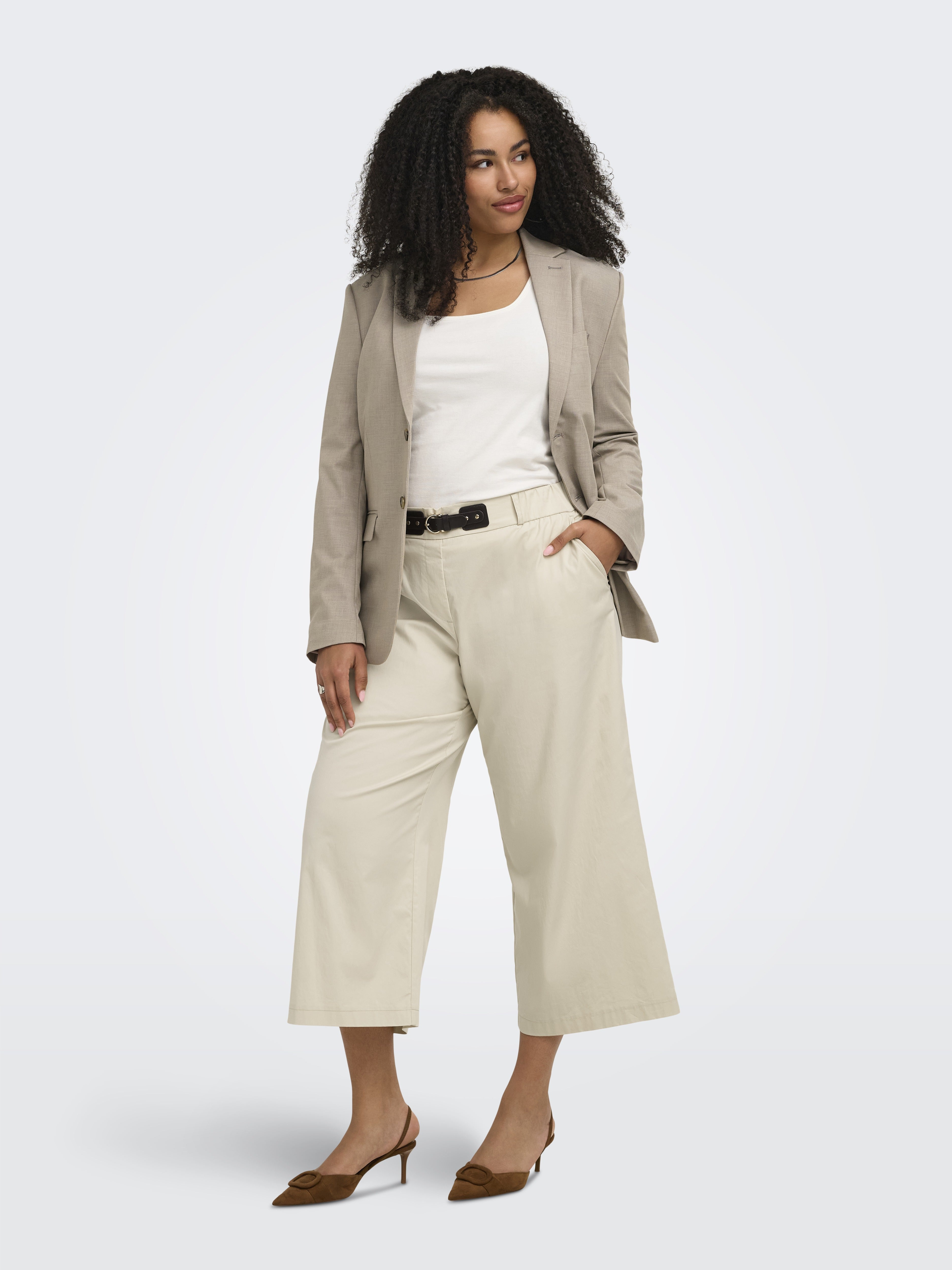 Only Caramkoma Damen Hosen Oatmeal